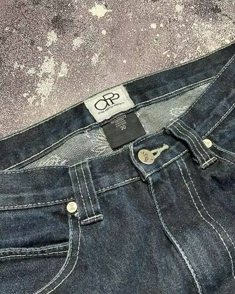 Japanese Brand × Vintage American wide gothic style jeans Size US 34 / EU 50 - 5 Thumbnail