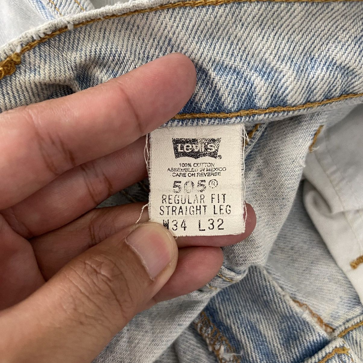 Levi's Vintage 1996 Levis 505 Orange Tab Light Blue Dirty Jeans Size US 34 / EU 50 - 15 Thumbnail