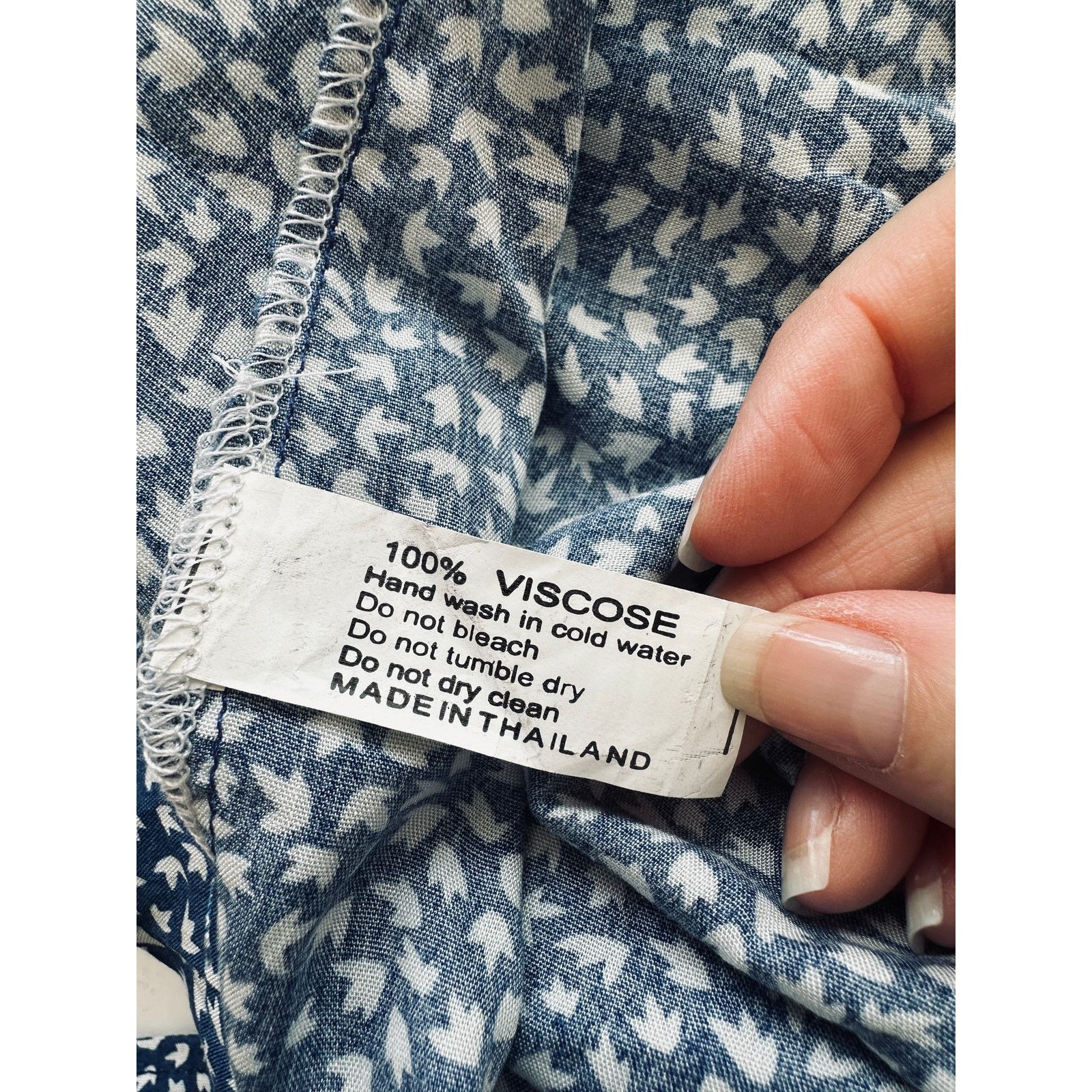 Other Blue & White Leaf Print Design Wrap Mini Skirt with Ruffle S Size 27" / US 4 / IT 40 - 6 Thumbnail