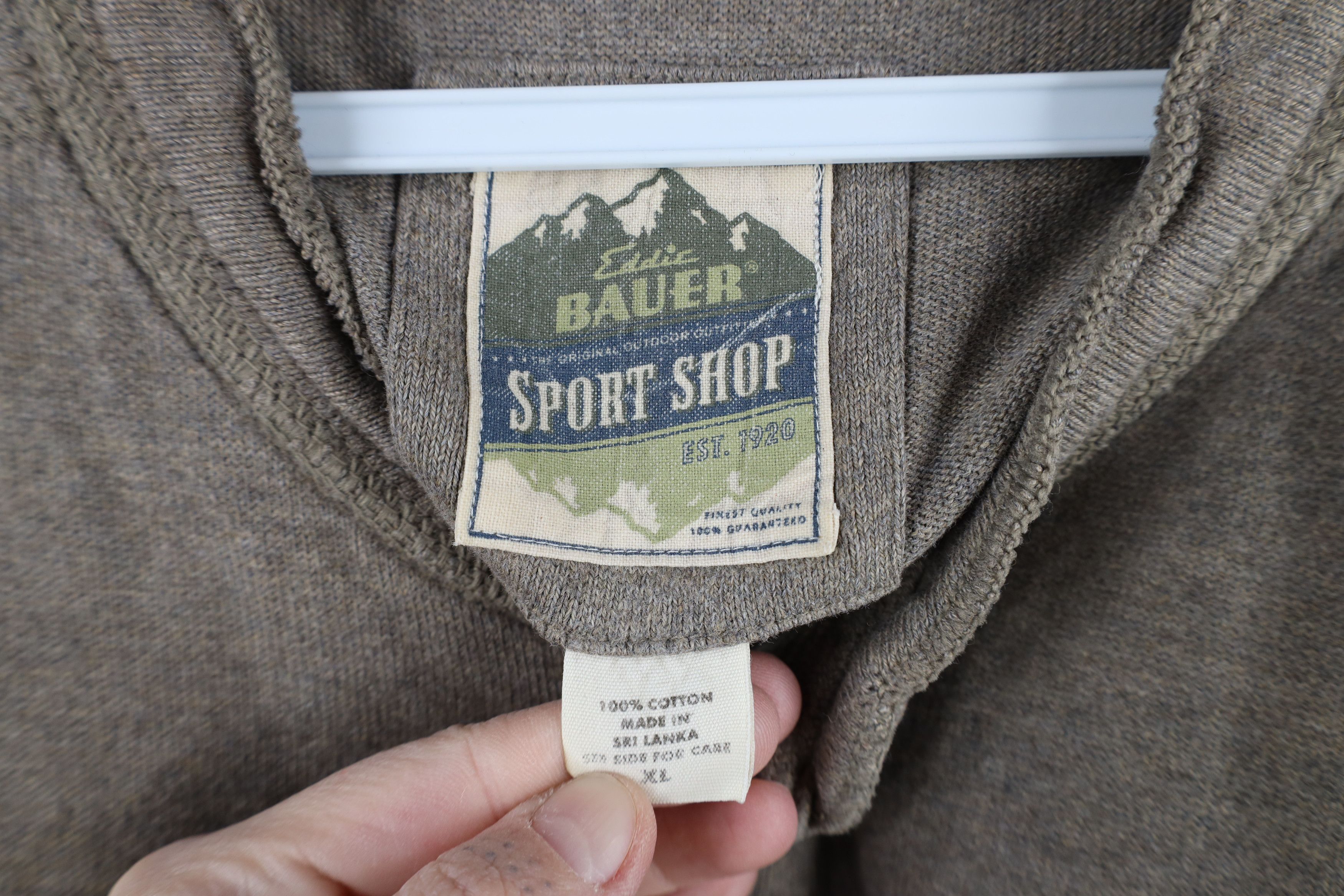Eddie Bauer × Vintage Vintage Eddie Bauer Cotton Ribbed Knit Henley T-Shirt Beige Size US XL / EU 56 / 4 - 9 Thumbnail