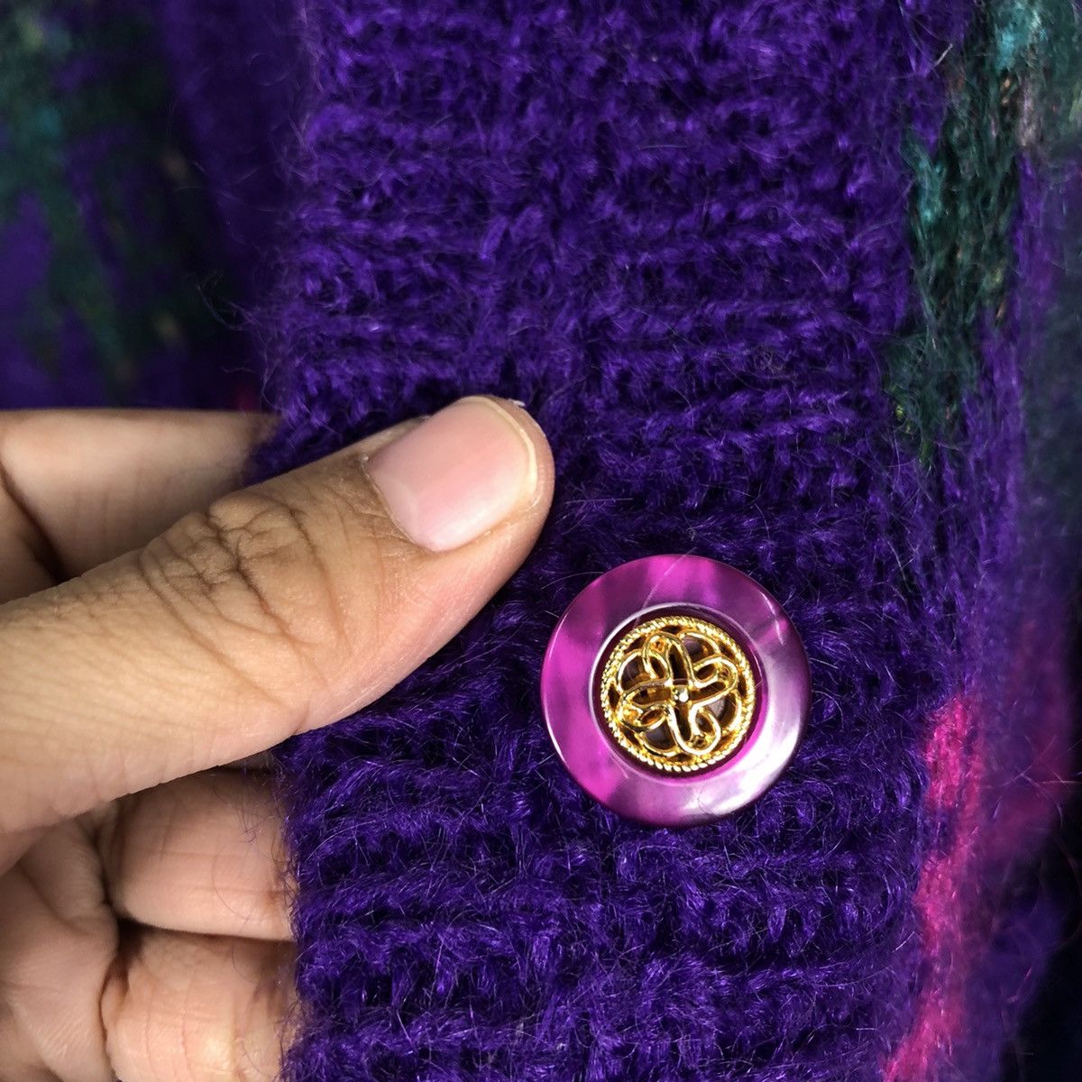 Japanese Brand Vintage Cardigan Sanfino Flower Big Logo Issey Miyake Japan Size US M / EU 48-50 / 2 - 16 Thumbnail