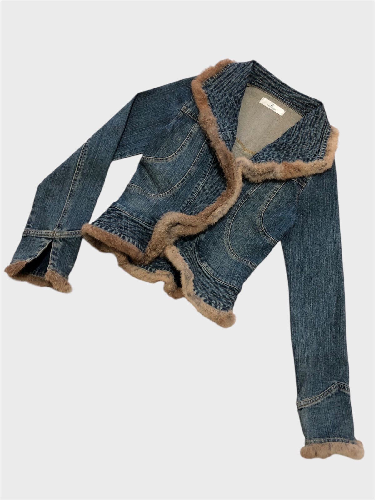 Vintage Encourager Japanese Brand Foxy Denim Jacket n Fur Rabbit Size S / US 4 / IT 40 - 1 Thumbnail