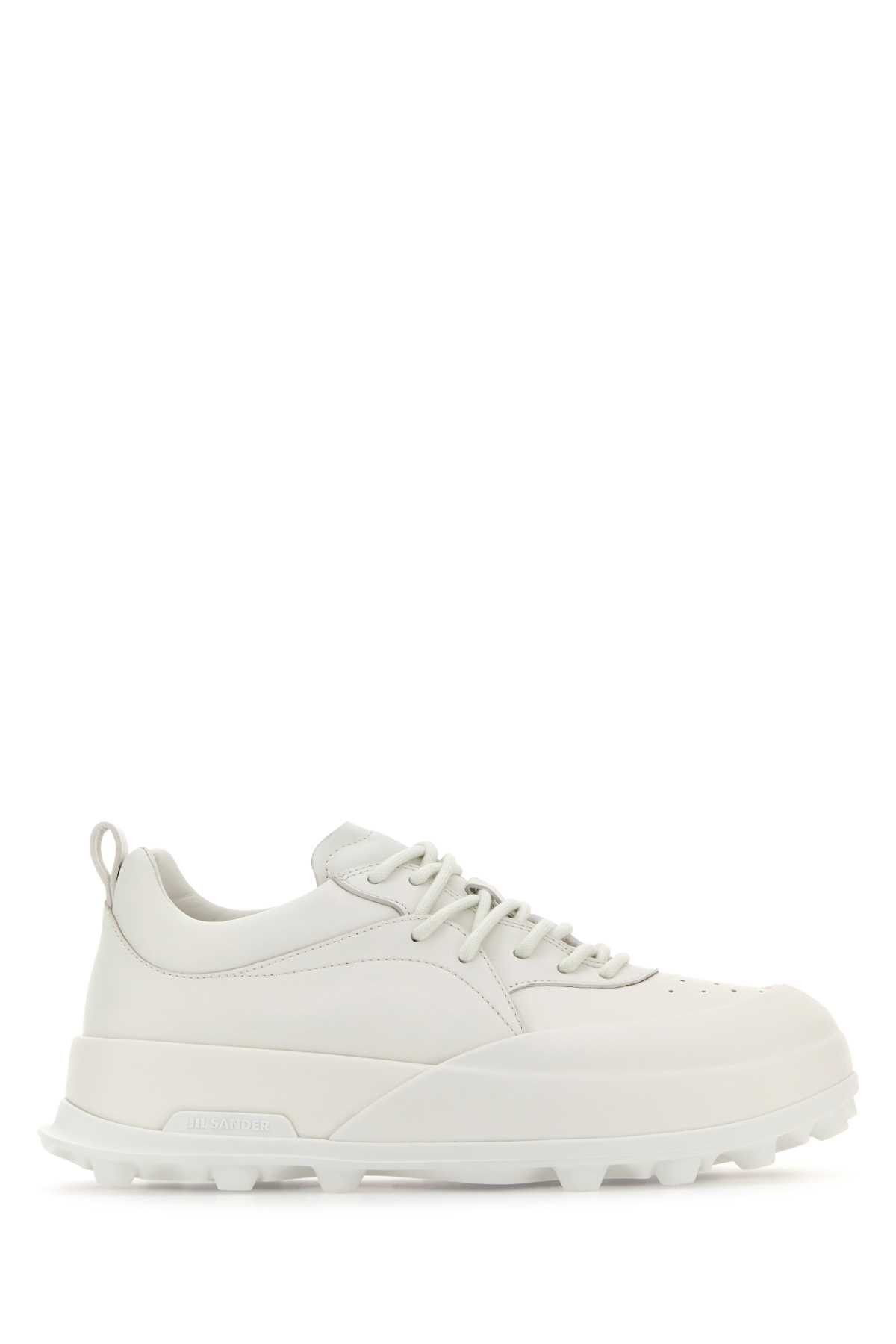 image of Jil Sander White Leather And Rubber Orb Sneakers, Men's (Size 7)