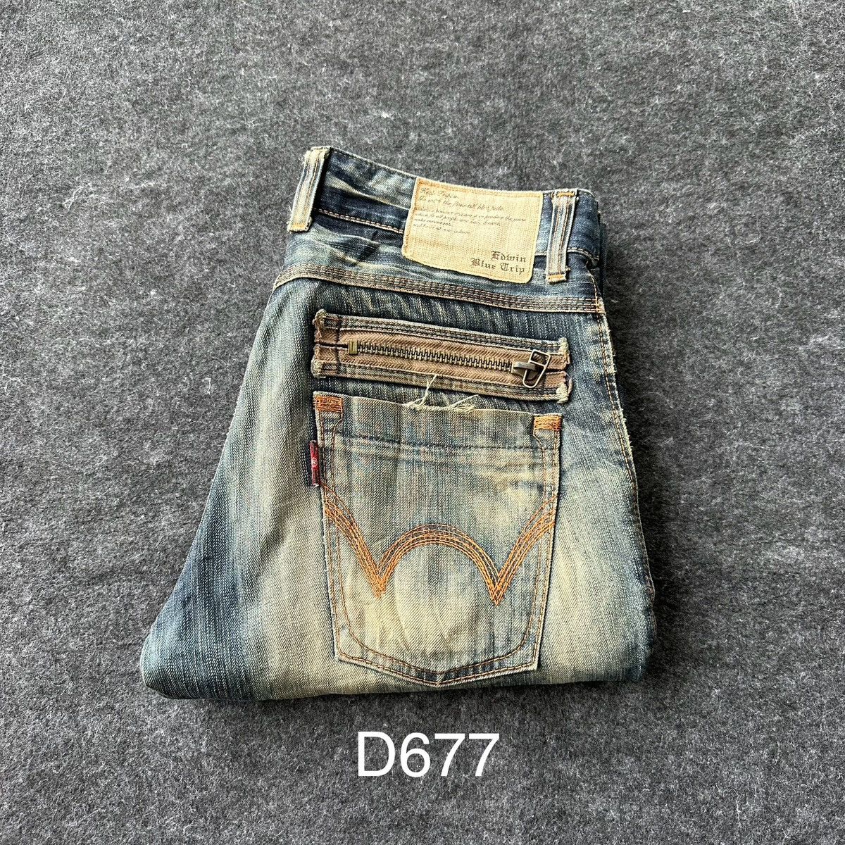 Edwin Edwin Blue Trip Mudwash Vintage Denim 32x32 D677 Size US 32 / EU 48 - 18 Thumbnail
