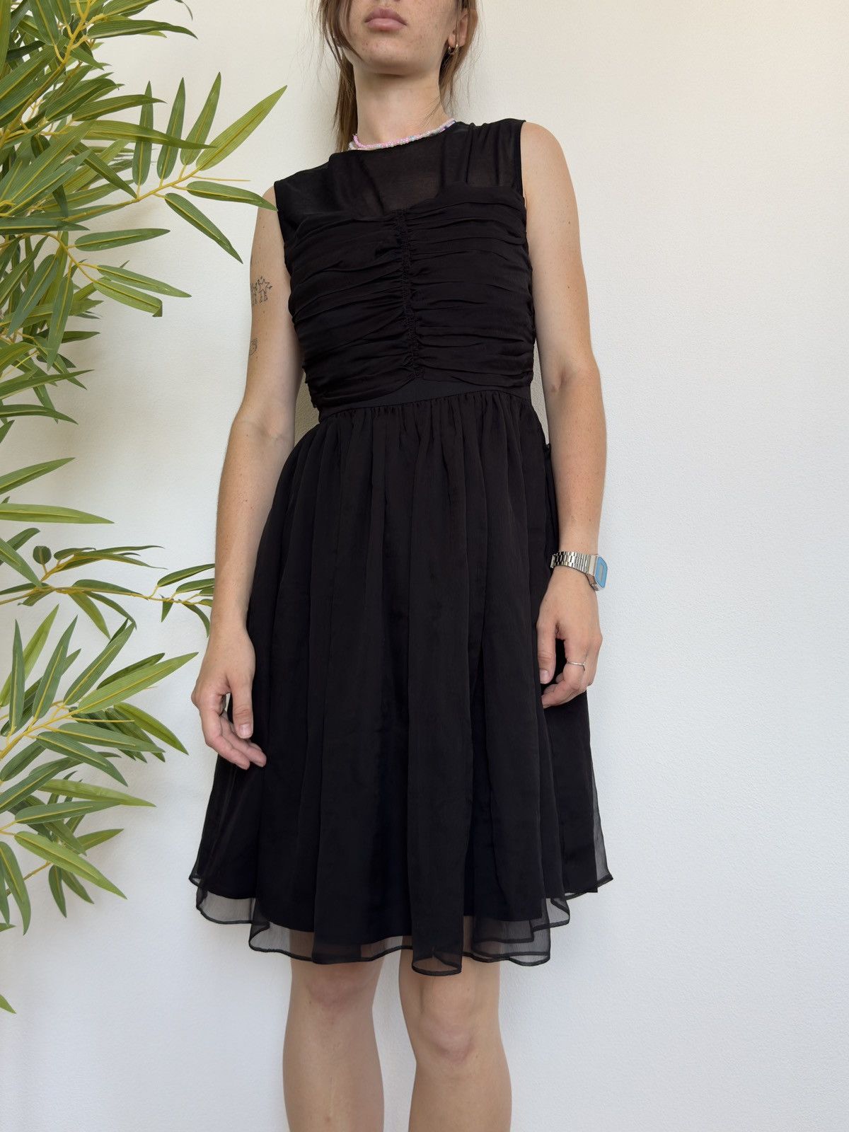 Sandro VINTAGE SANDRO 2000s MESH MIDI DRESS Size XS / US 0-2 / IT 36-38 - 2 Thumbnail
