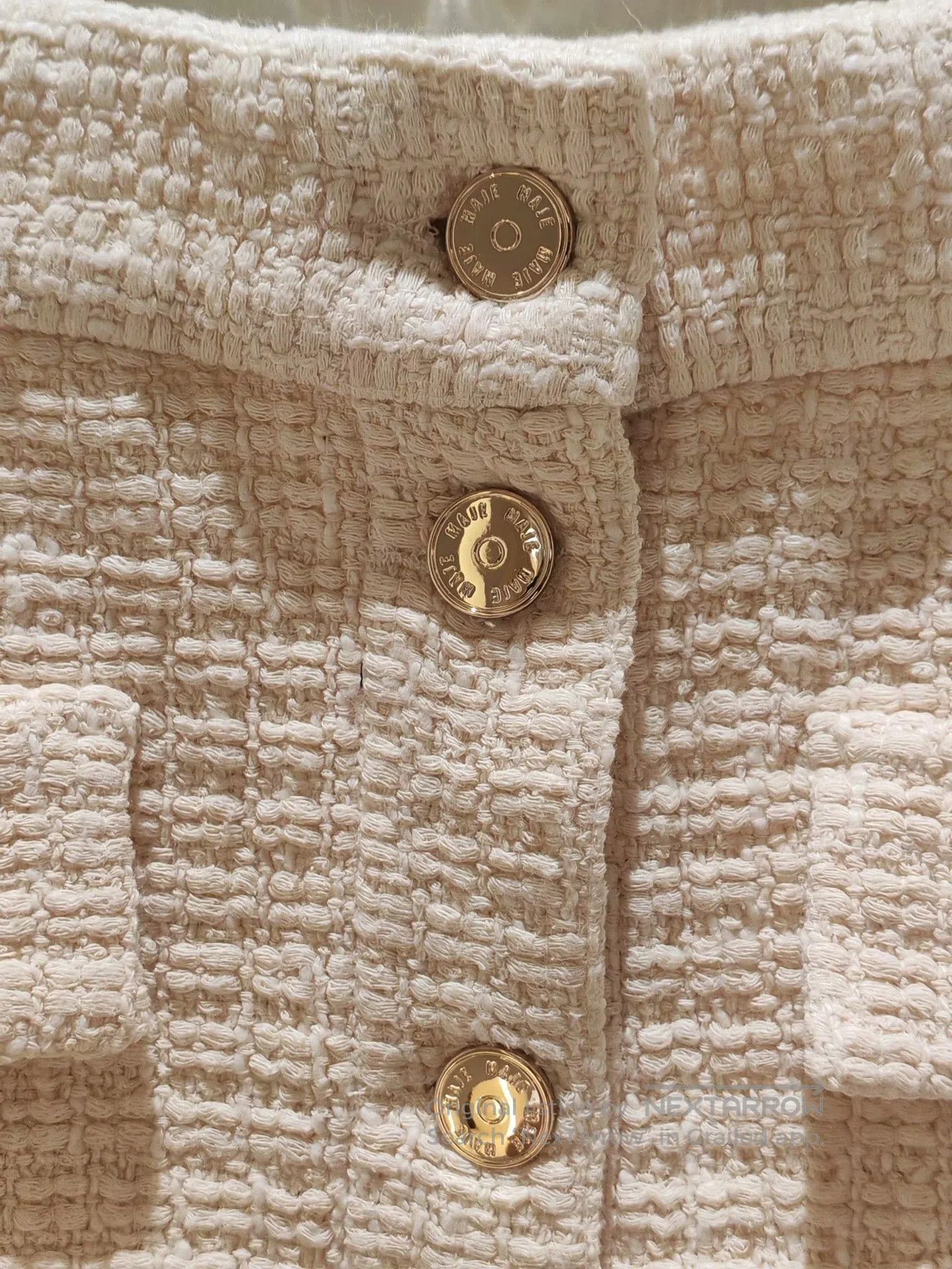 Maje Maje Metallic Button A-Line Tweed Skirt. Size 35" - 3 Thumbnail