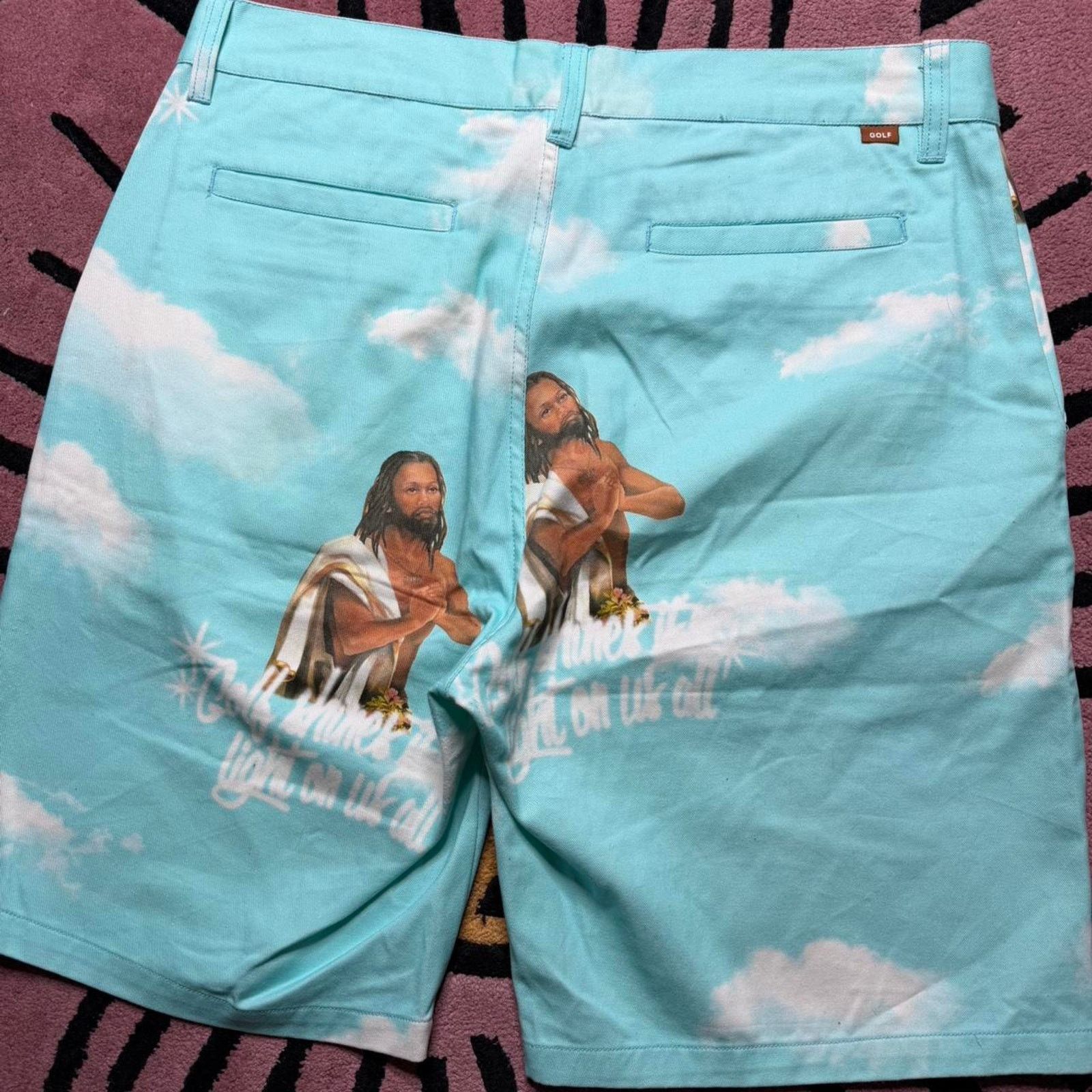 Golf Wang Golf Wang Black Jesus All Over Print Graphic Chino Shorts 34 Size US 34 / EU 50 - 8 Thumbnail