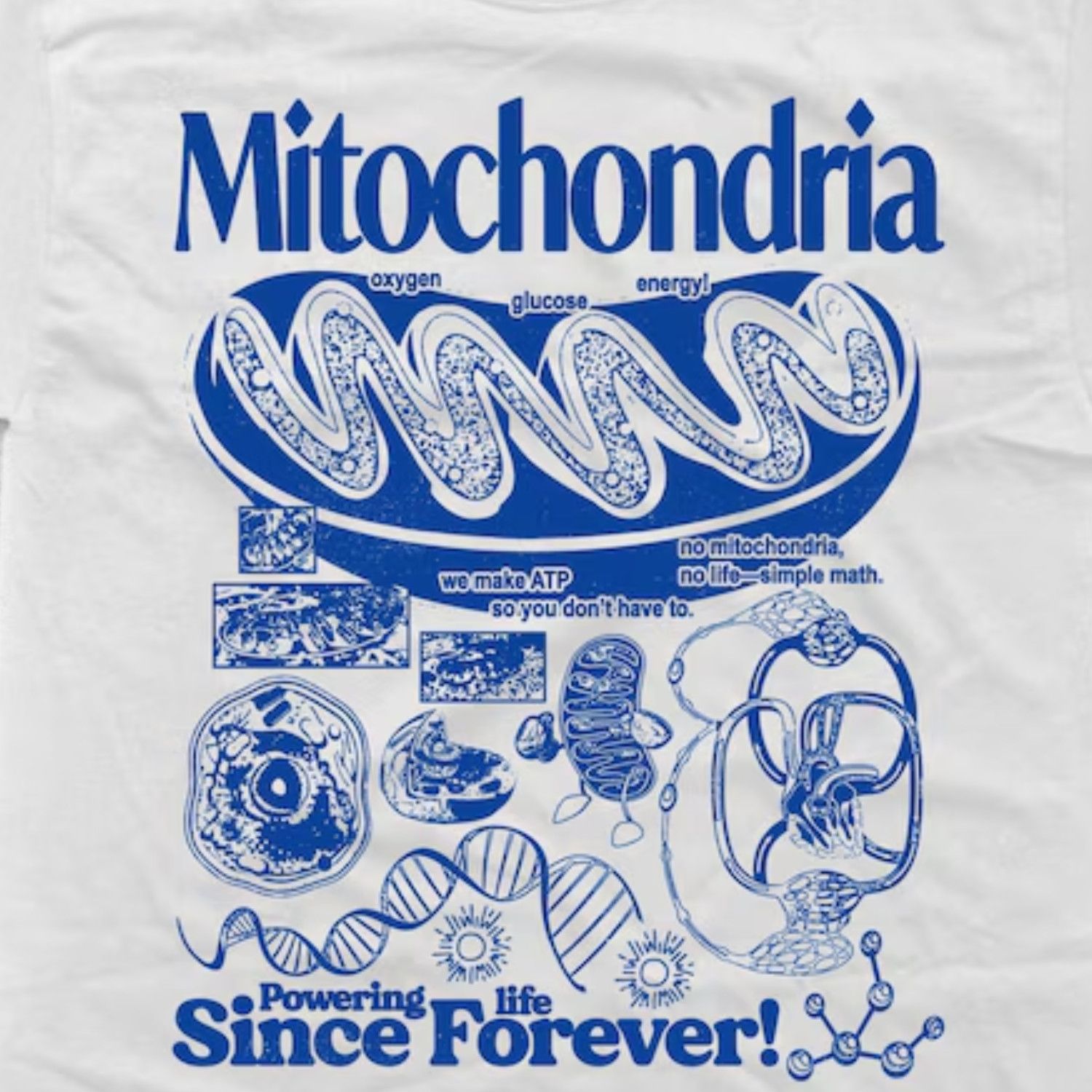 Japanese Brand Mitochondria Vintage Science T-Shirt, Retro Biology Tee Size US L / EU 52-54 / 3 - 2 Thumbnail