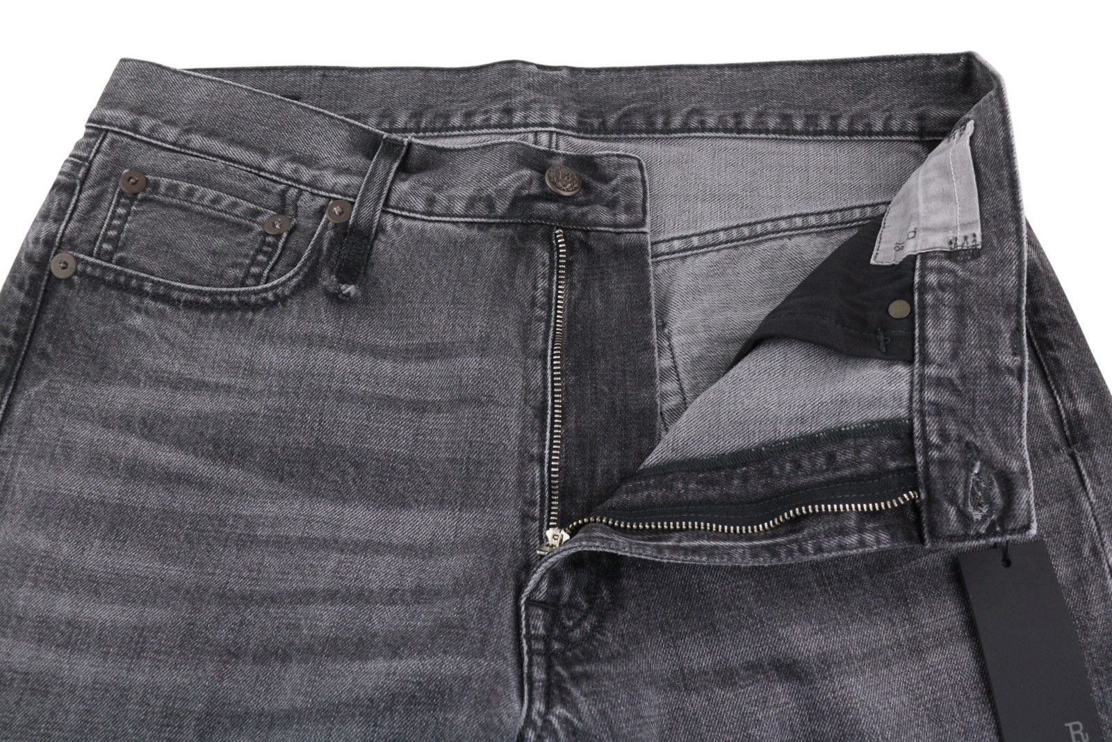 R13 BOYFRIEND 29 Wilson Black Whiskers Faded PS25 86675 Size 29" - 4 Thumbnail