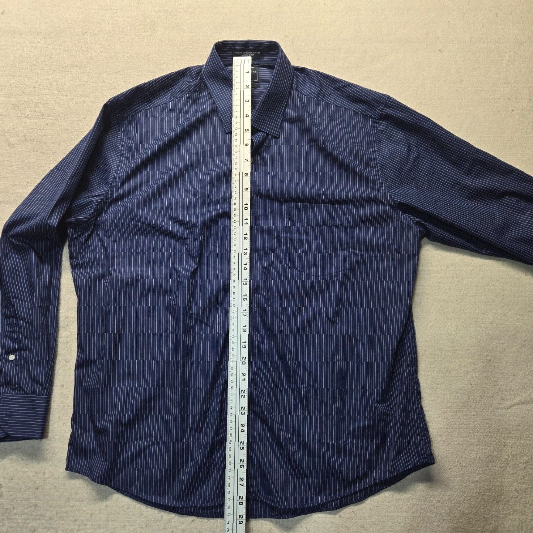 Vintage Saddlebred Shirt Men 16 Slim Fit Blue Striped Button-Up Long Sleeve Size US L / EU 52-54 / 3 - 7 Thumbnail