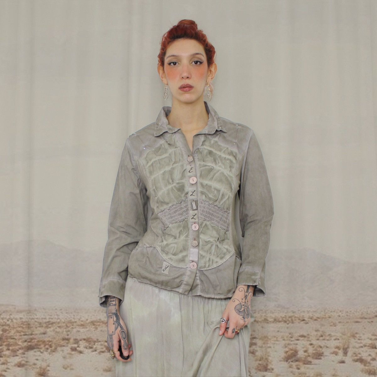Other 🪽GRAY DISTRESSED BLOUSE🪽 Size L / US 10 / IT 46 - 1 Thumbnail