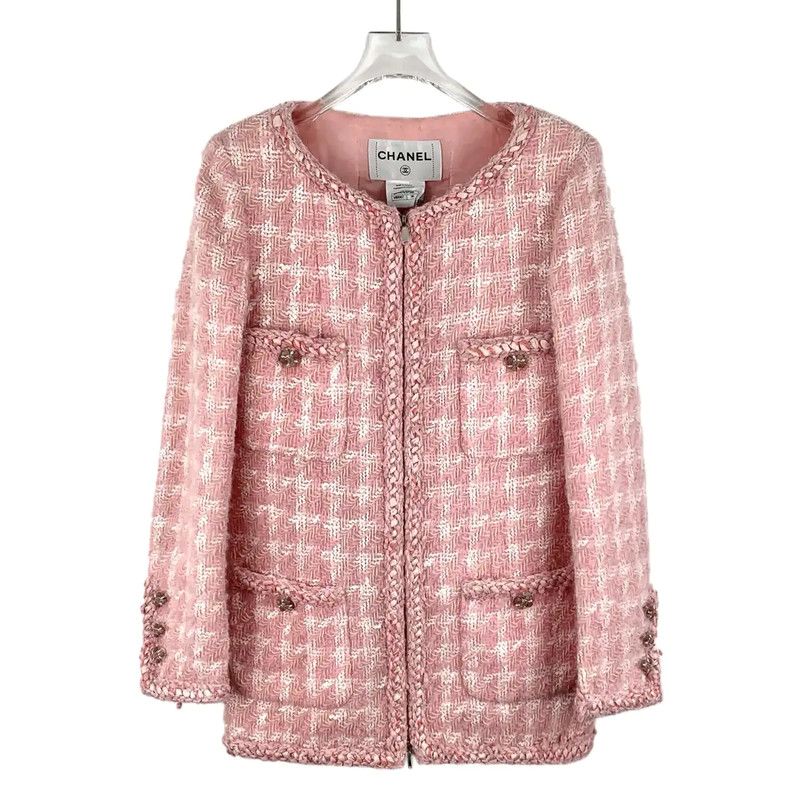 Chanel Chanel Pink Wool Women's Jacket 0089 Size XS / US 0-2 / IT 36-38 - 1 Thumbnail