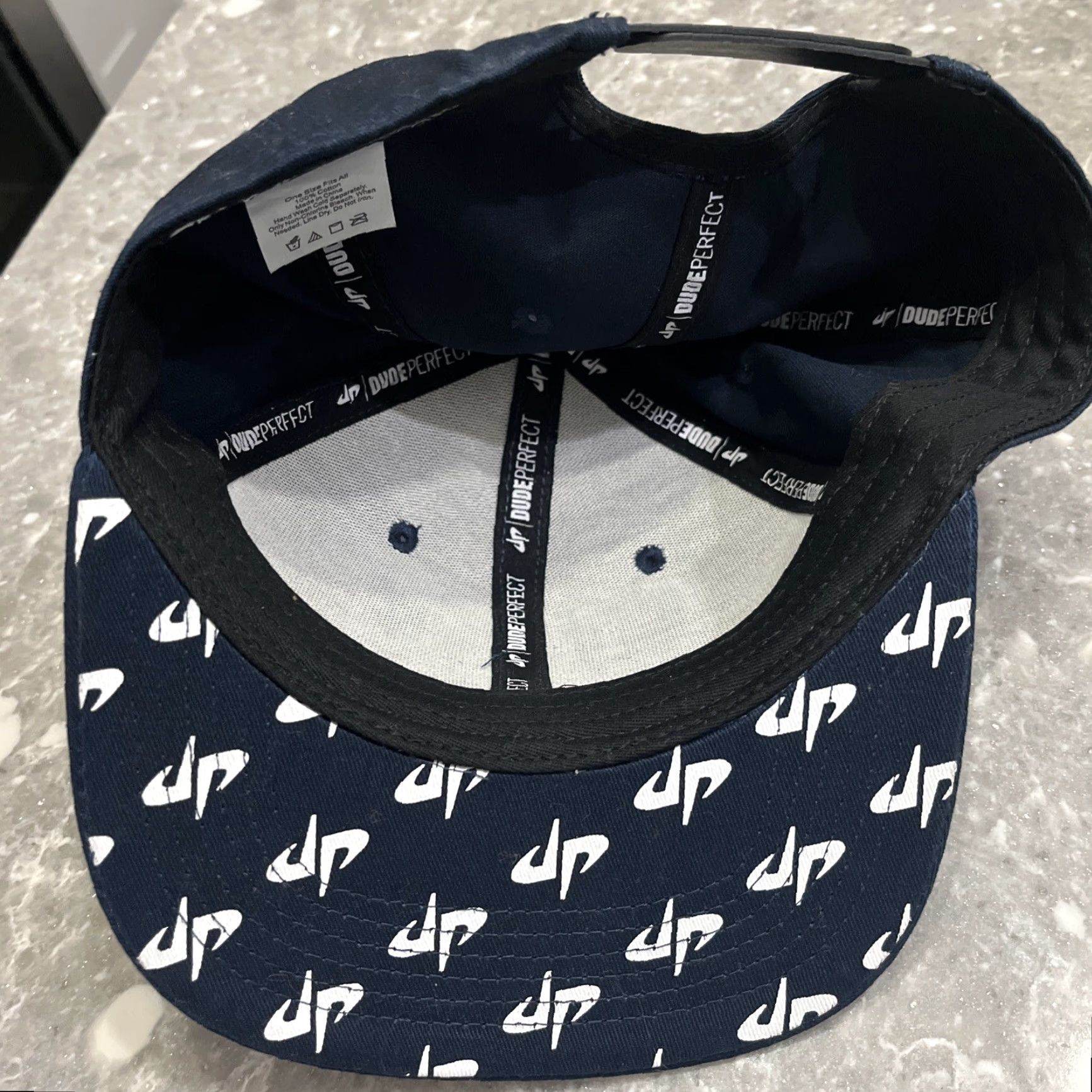 Vintage Dude Perfect Hat 2023 Panda - Monium Tour SnapBack Adjustable Cap Blue Canvas Cotton Solid Pattern Men | Snapback Hat | Adjustable Cap | One Size Size ONE SIZE - 5 Thumbnail