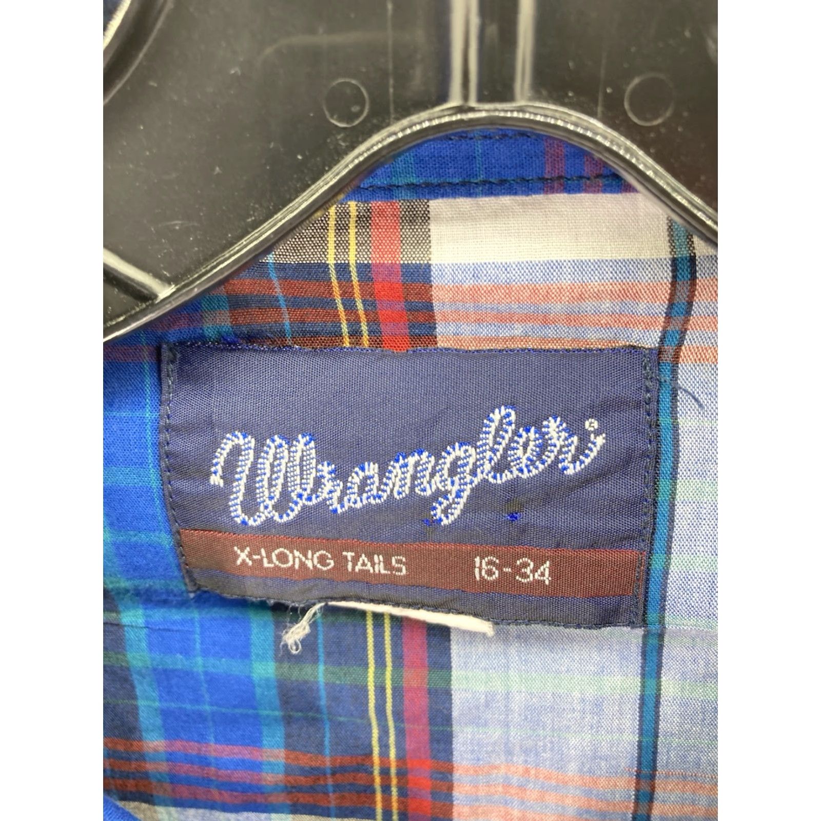 Wrangler VINTAGE Wrangler Pearl Snap Shirt Men Medium 16/34 Blue Plaid Long Sleeve Western VTG Size US M / EU 48-50 / 2 - 4 Thumbnail