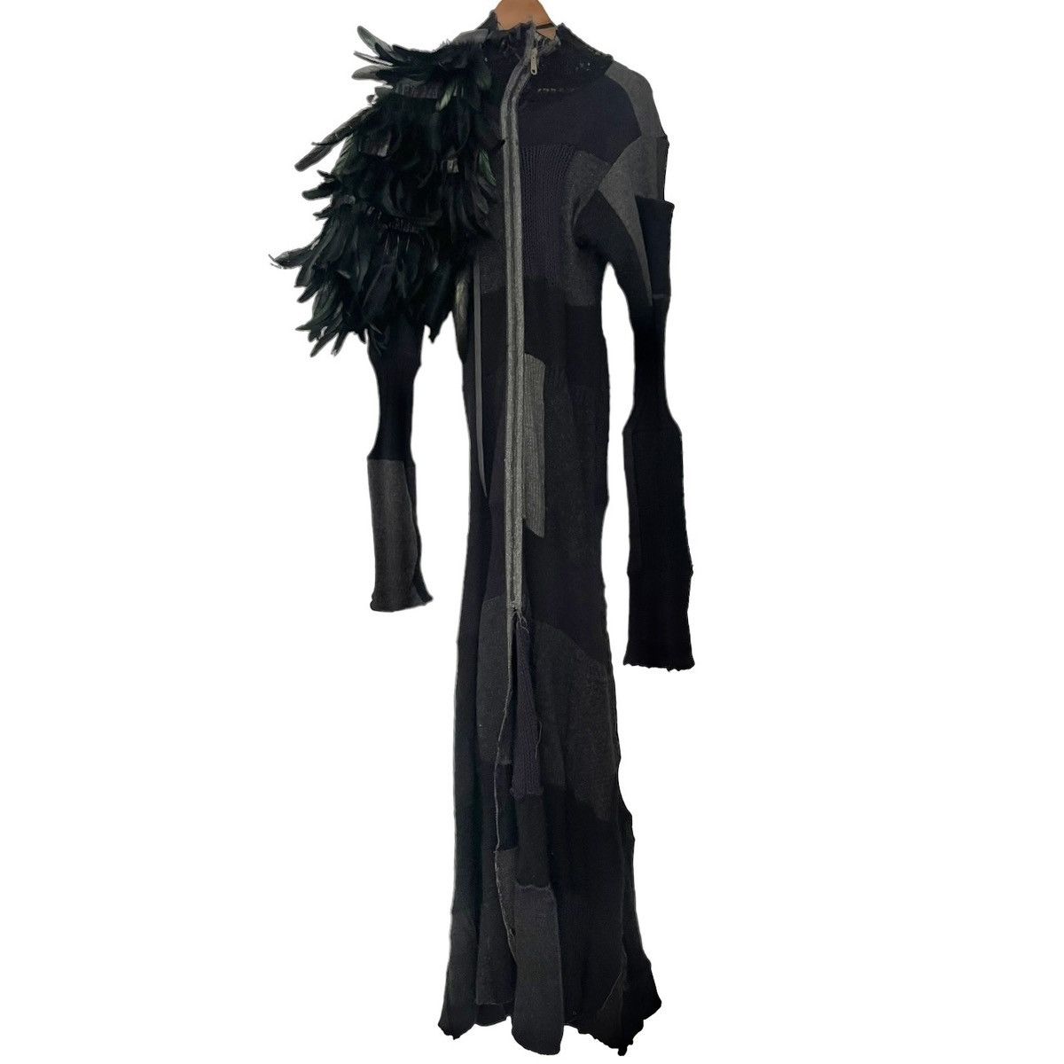Vintage Feather attachment knit long coat Size US L / EU 52-54 / 3 - 1 Thumbnail
