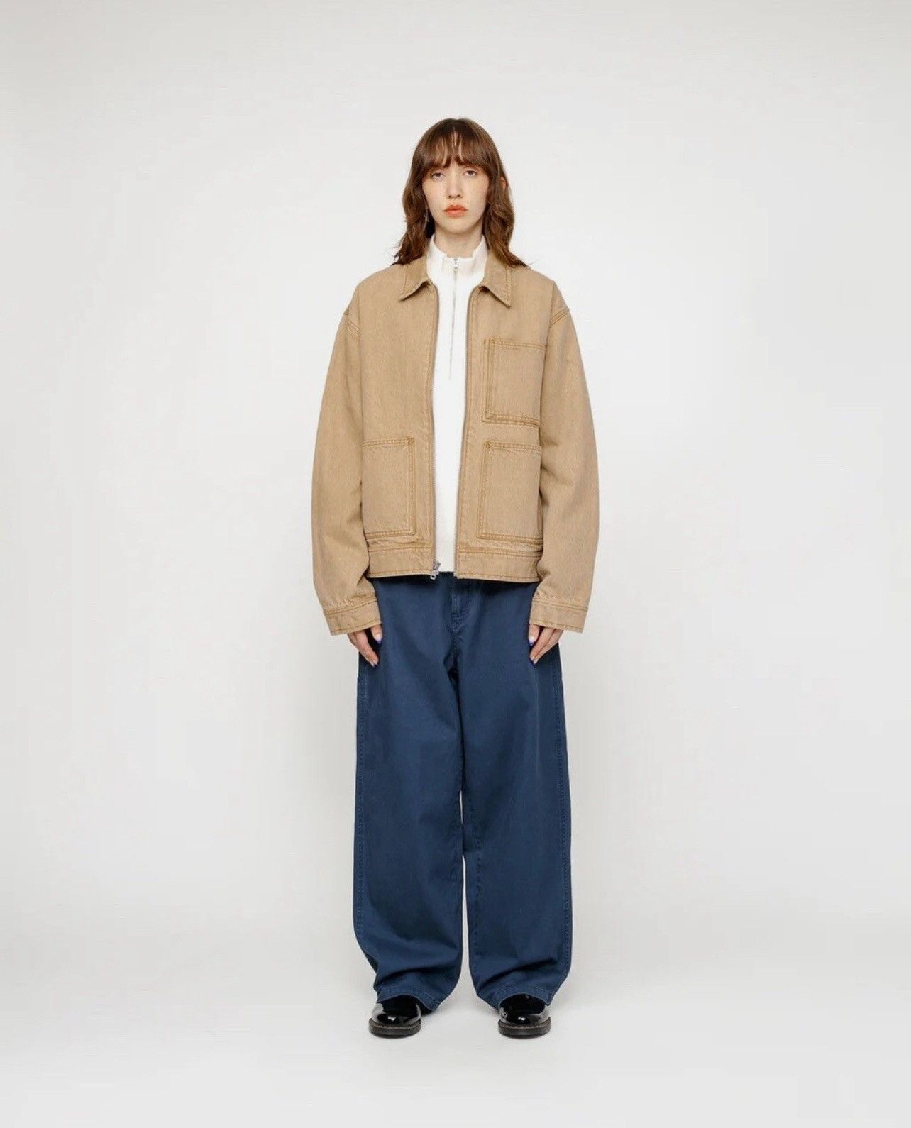 Stussy Stussy Denim Zip Up Work Jacket “Sand” Medium Size US M / EU 48-50 / 2 - 15 Thumbnail