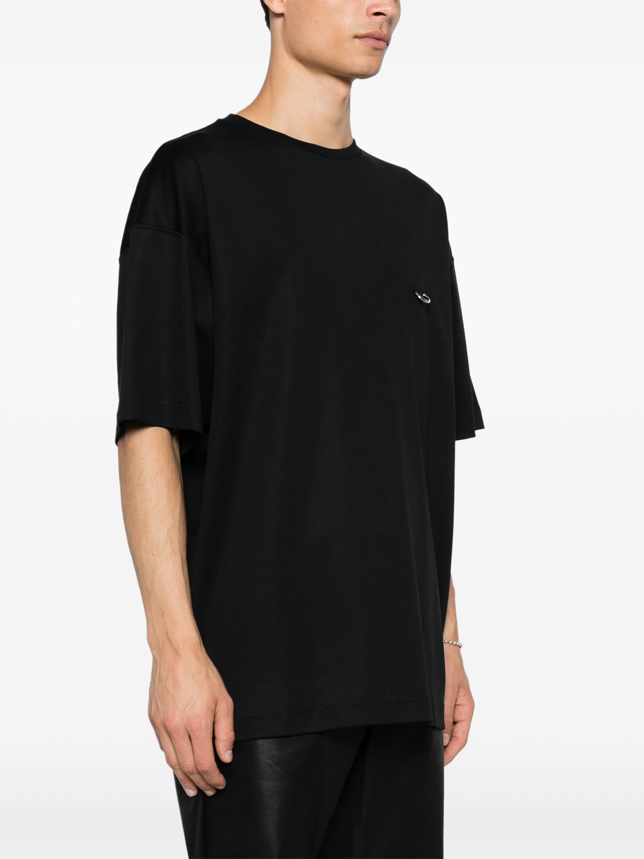 Mugler o1s22i1n1124 Oversized T-Shirt in Black Size US L / EU 52-54 / 3 - 3 Thumbnail