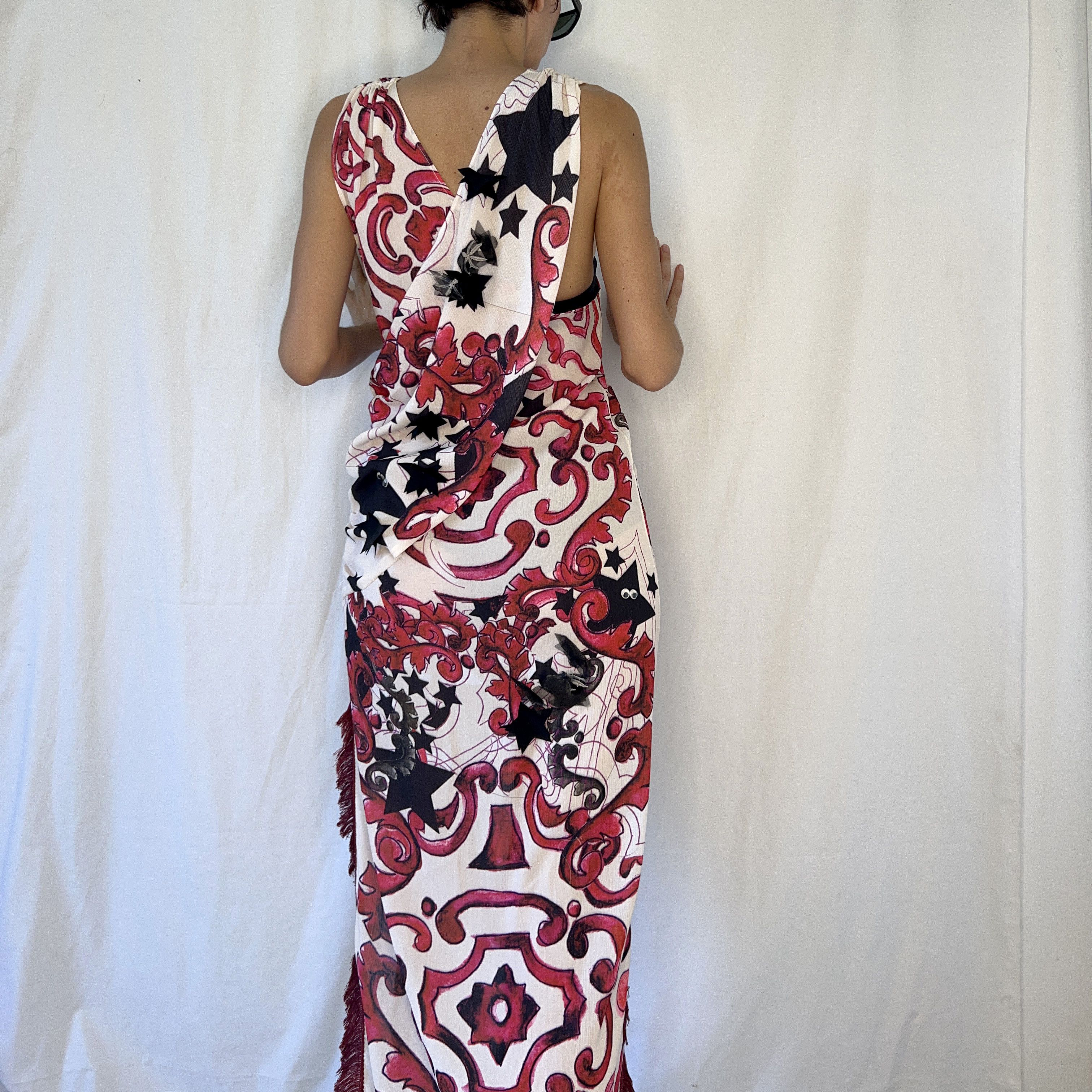 Designer Handmade designer stars asymmetrical draped dress Size M / US 6-8 / IT 42-44 - 3 Thumbnail