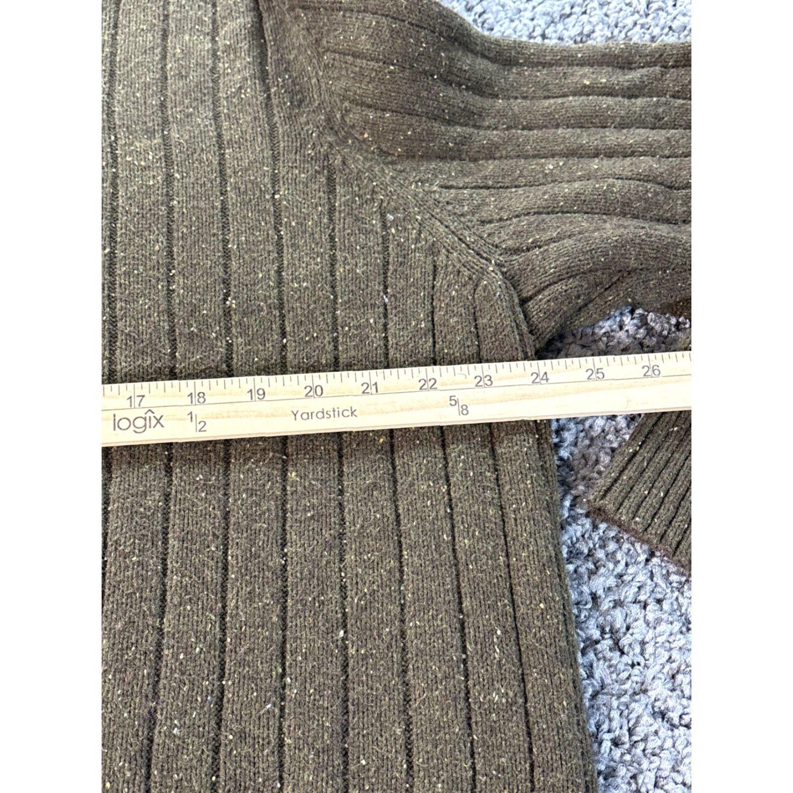 Eddie Bauer VINTAGE Eddie Bauer Sweater Mens L 1/4 Zip Army Green Lambswool Elbow Patch 90s Size US L / EU 52-54 / 3 - 3 Thumbnail