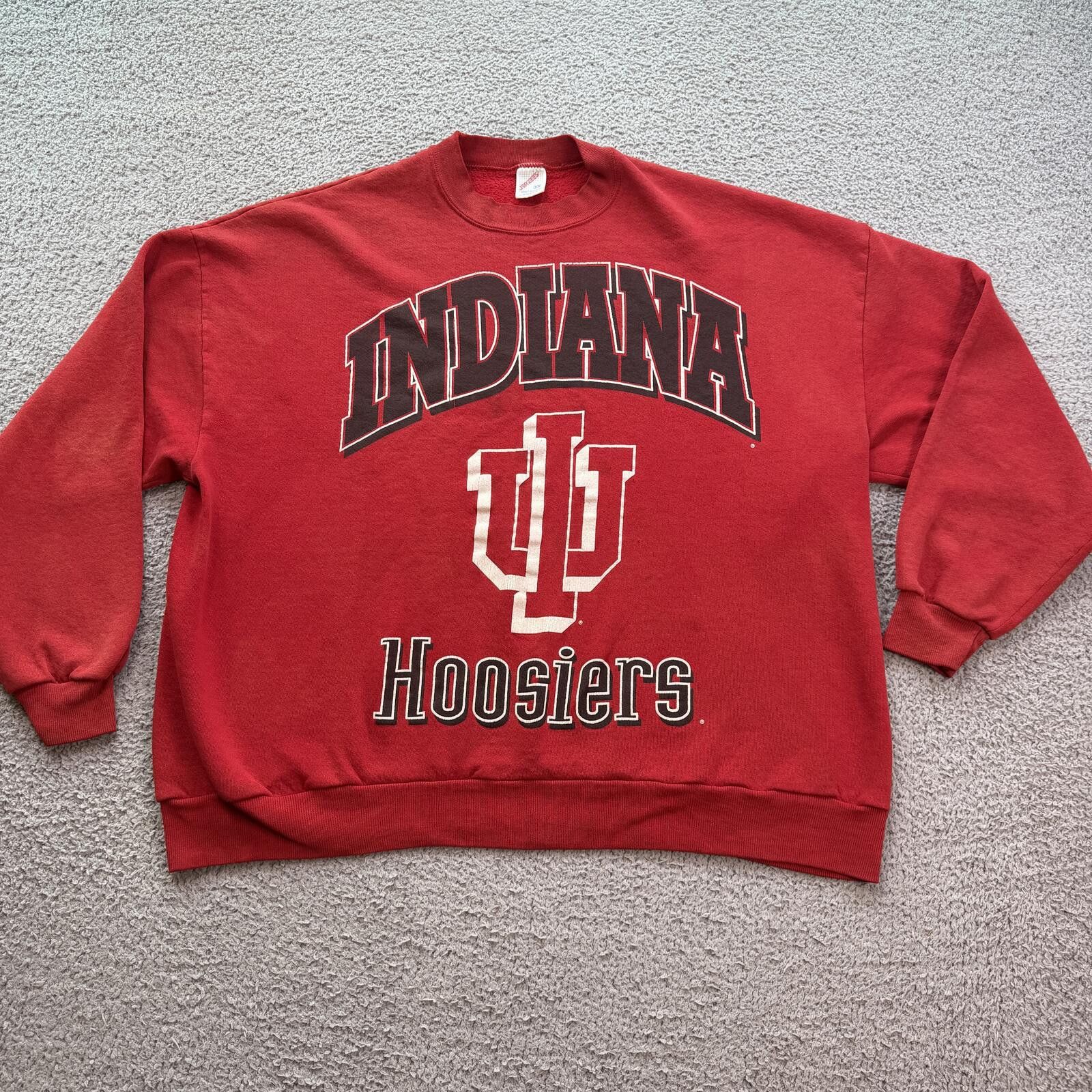 Jerzees Vintage 90s Indiana Hoosiers Crewneck Sweatshirt USA Red 2XL Size US XXL / EU 58 / 5 - 1 Thumbnail