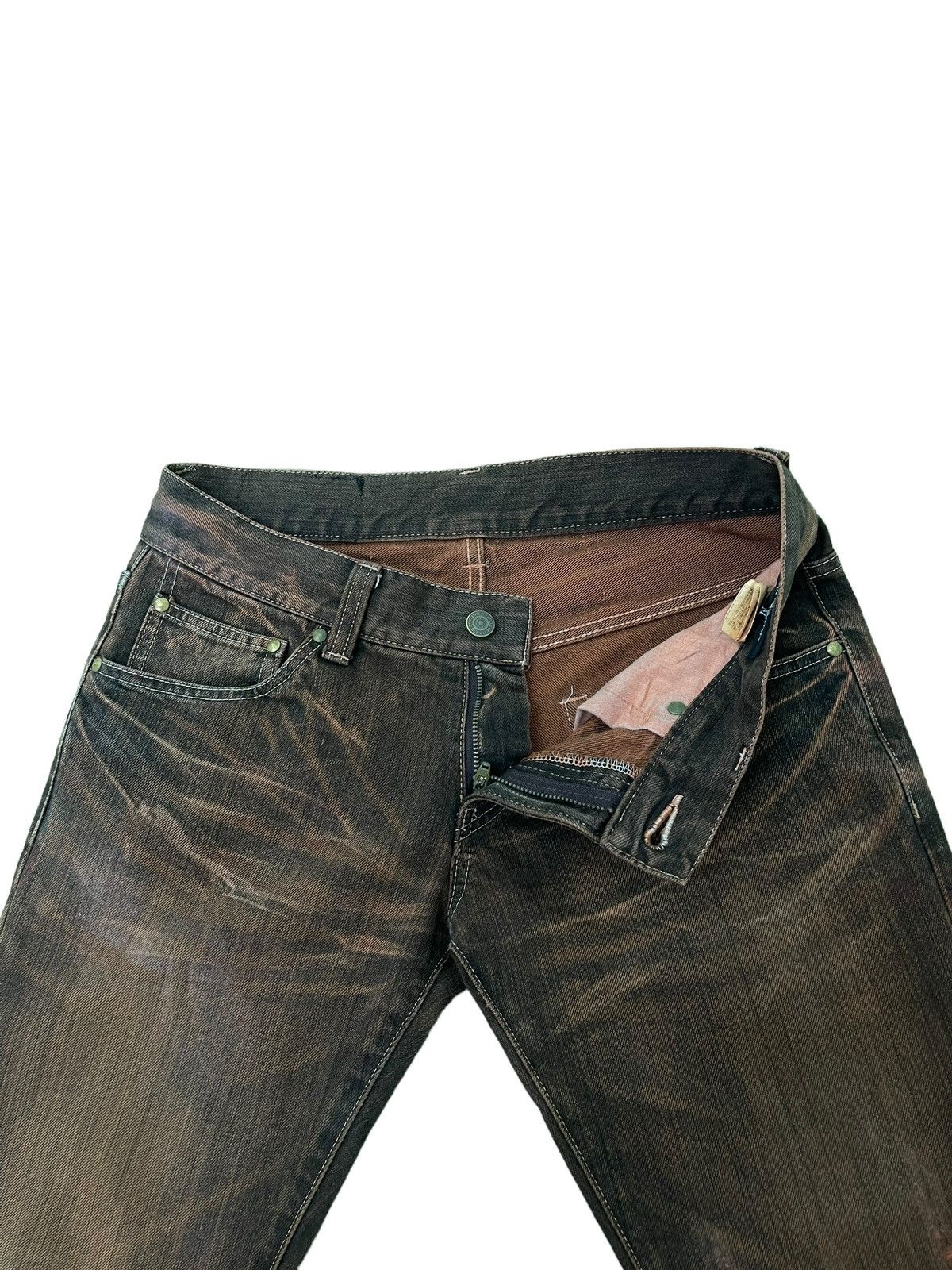 Japanese Brand Flare Jeans Tornado Mart Faded Distress Slim Mud Wash 8🟦7 Size US 30 / EU 46 - 10 Thumbnail
