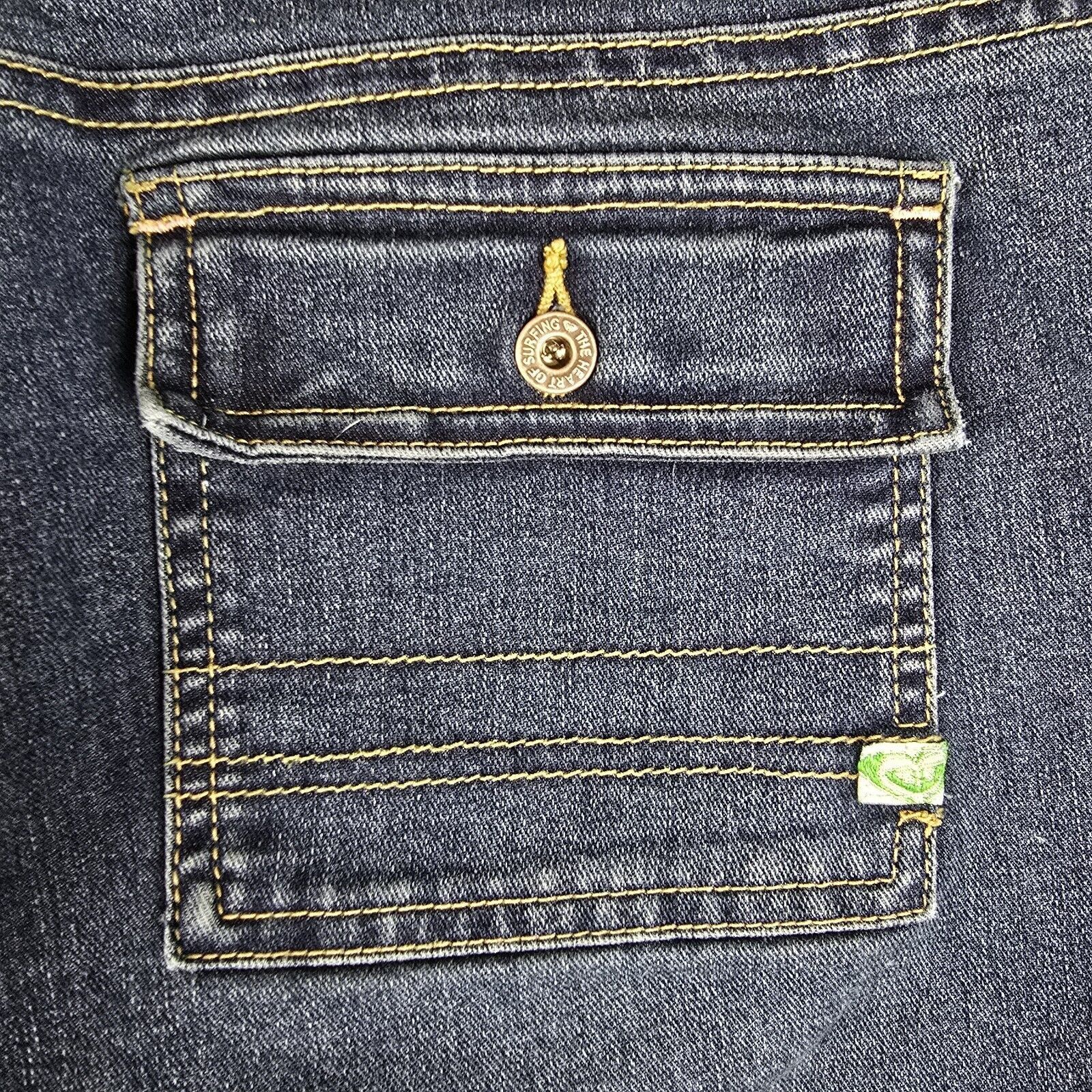 Other Vintage Roxy Jeans Flare Leg Embroidered Pockets Size 9 Y2K Size 32" / US 10 / IT 46 - 4 Thumbnail