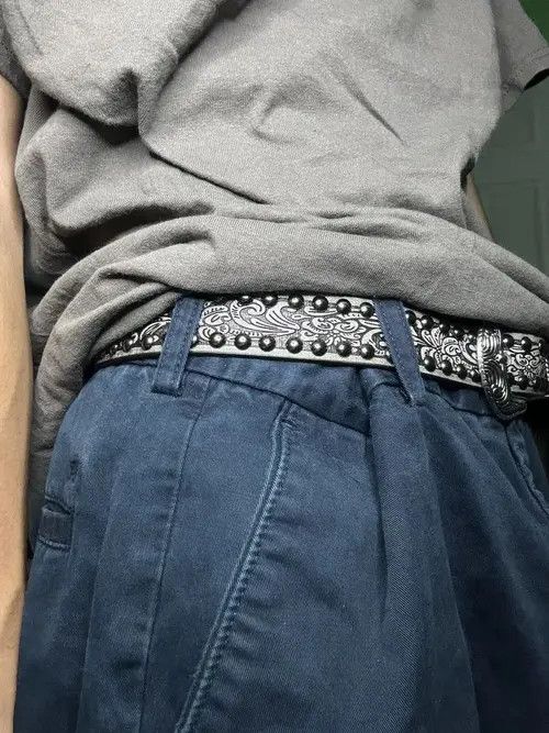 Other Gothic Studded Belt (cement gray) Size ONE SIZE - 7 Thumbnail