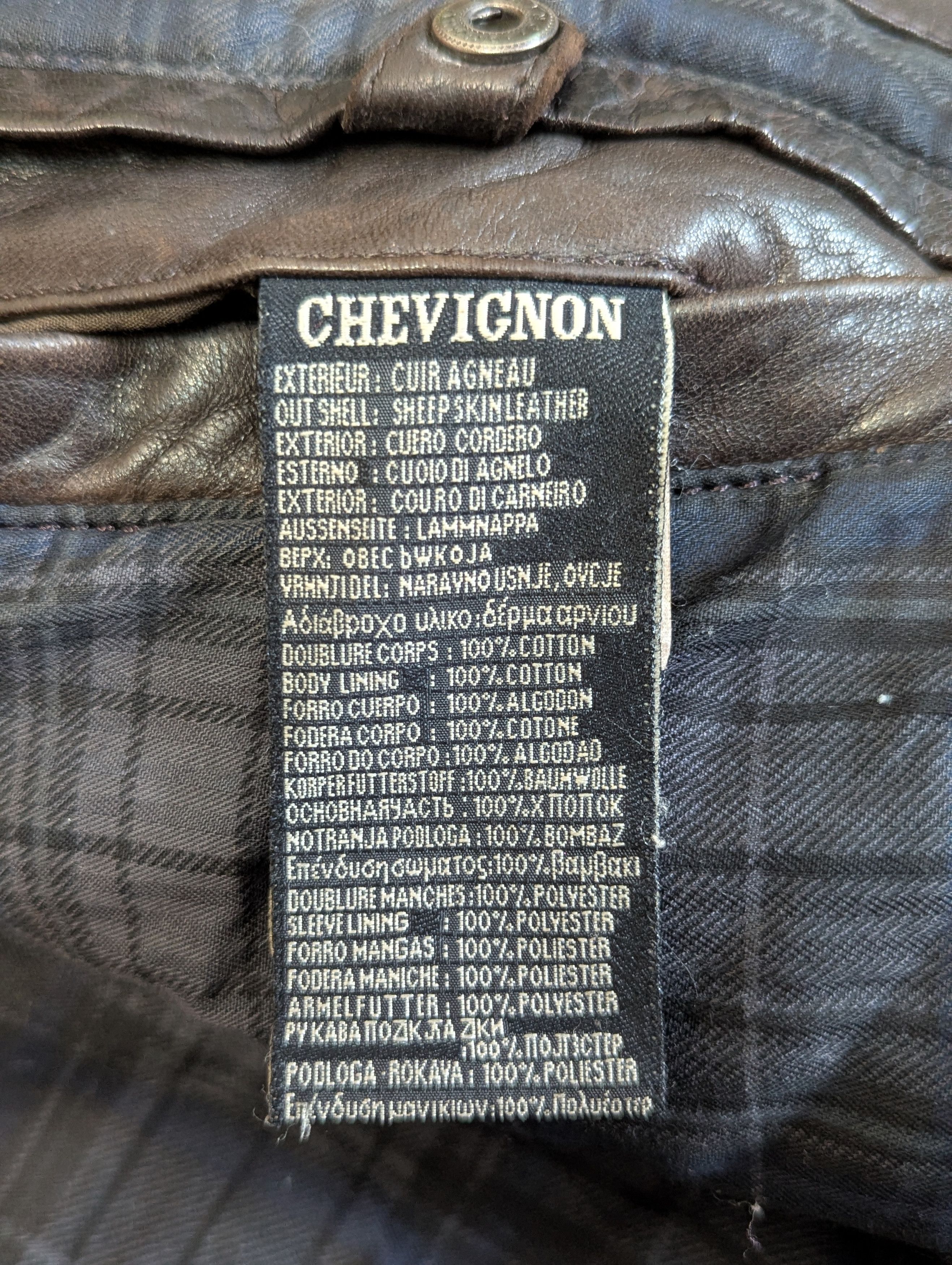 Chevignon CHEVIGNON Sheepskin Leather Flight Bomber Jacket B-CRAWL Size US L / EU 52-54 / 3 - 7 Thumbnail