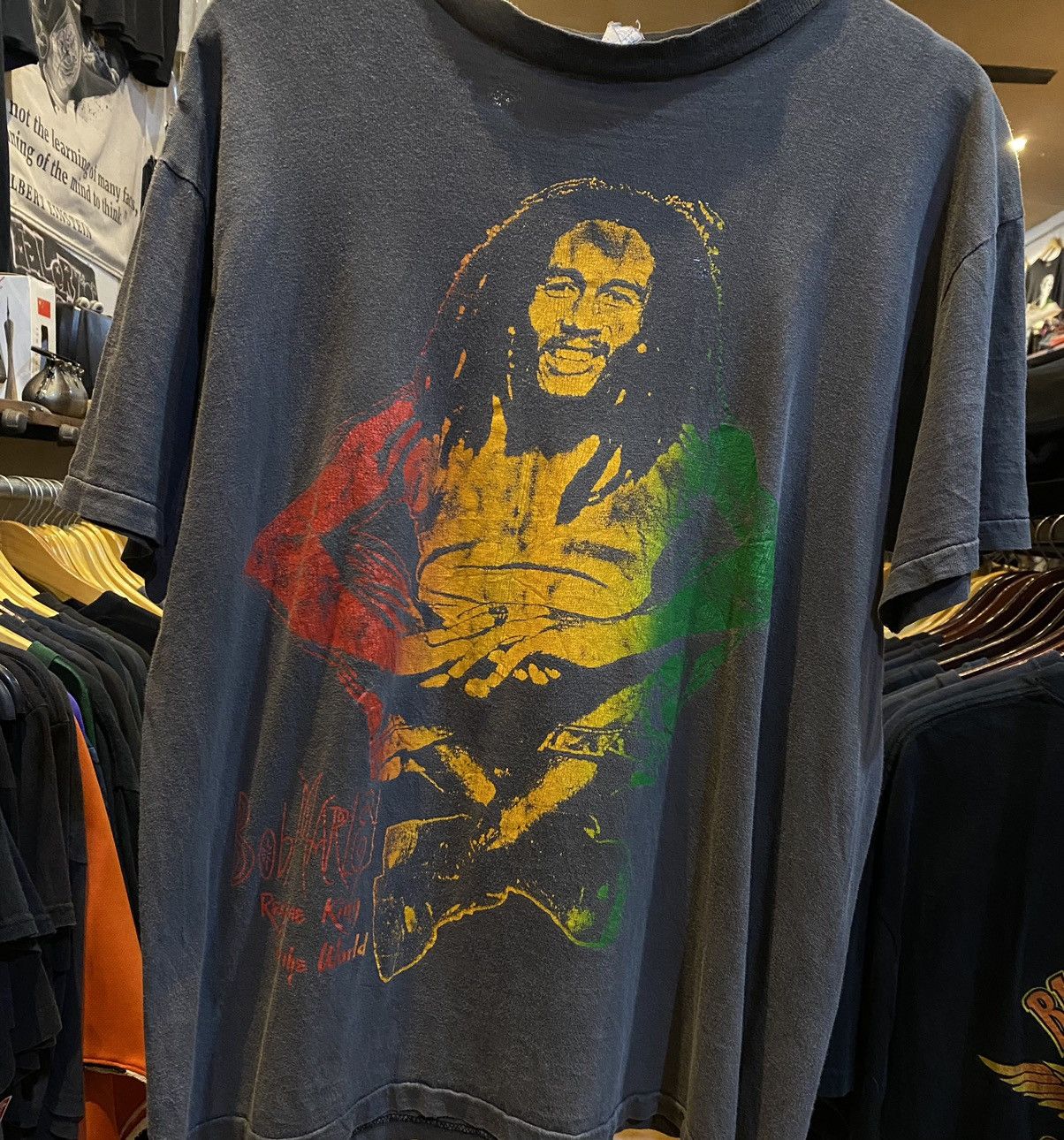 Bob Marley × Rap Tees × Vintage T shirt Bob Marley vintage Vtg 90’s 80’s good faded Raptee Size US XL / EU 56 / 4 - 2 Thumbnail