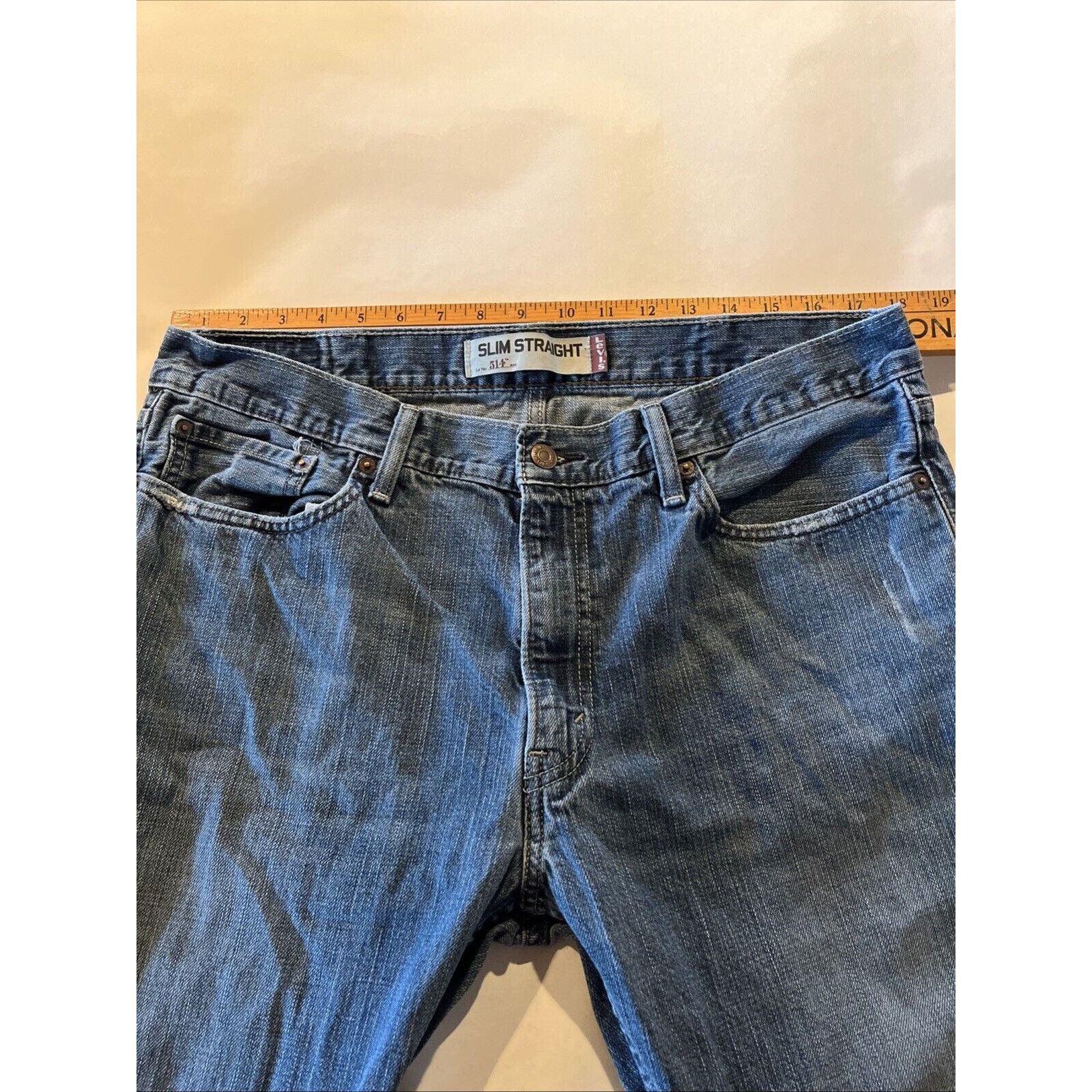 Levi's Levi's 514 Jeans Men's 36x30 Blue Denim Cotton Medium Wash Size US 36 / EU 52 - 5 Thumbnail
