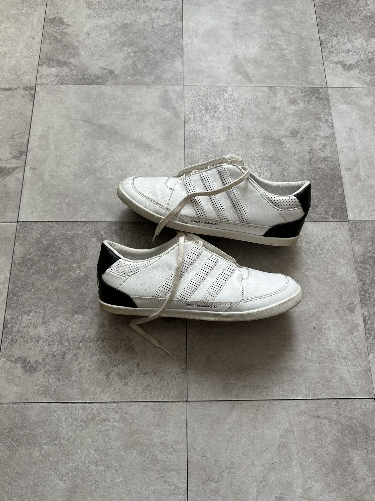 Y-3 Adidas Yohji Yamamoto Leather Trainers Sneakers Shoes in White, Women's (Size 6.5)
