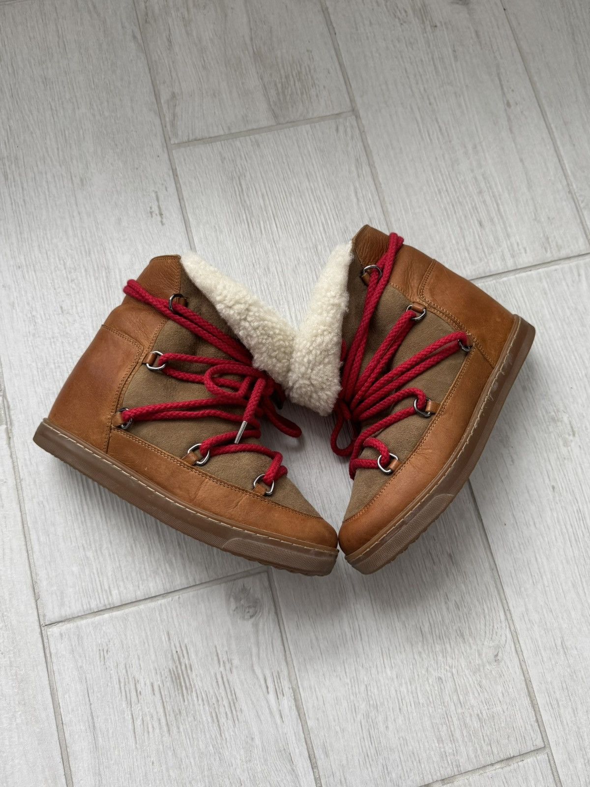 Isabel Marant Isabel Marant Nowles Wedge Snow Boots | Shearling & Leather Size US 9.5 / IT 39.5 - 18 Thumbnail