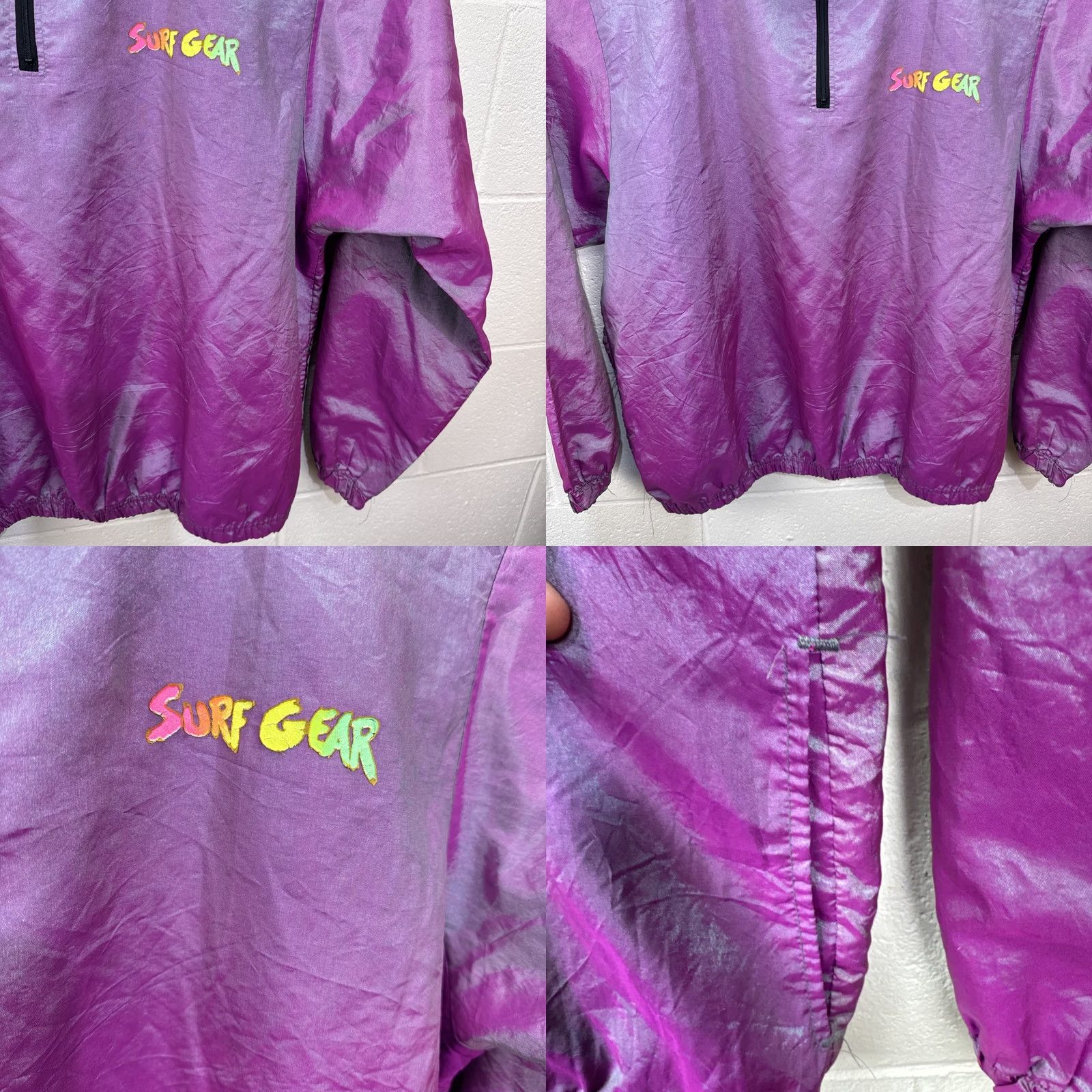 Etro VINTAGE Wise Guy Jacket Mens XL 90s Windbreaker Neon Iridescent Retro Surf Gear Purple Size US XL / EU 56 / 4 - 8 Thumbnail