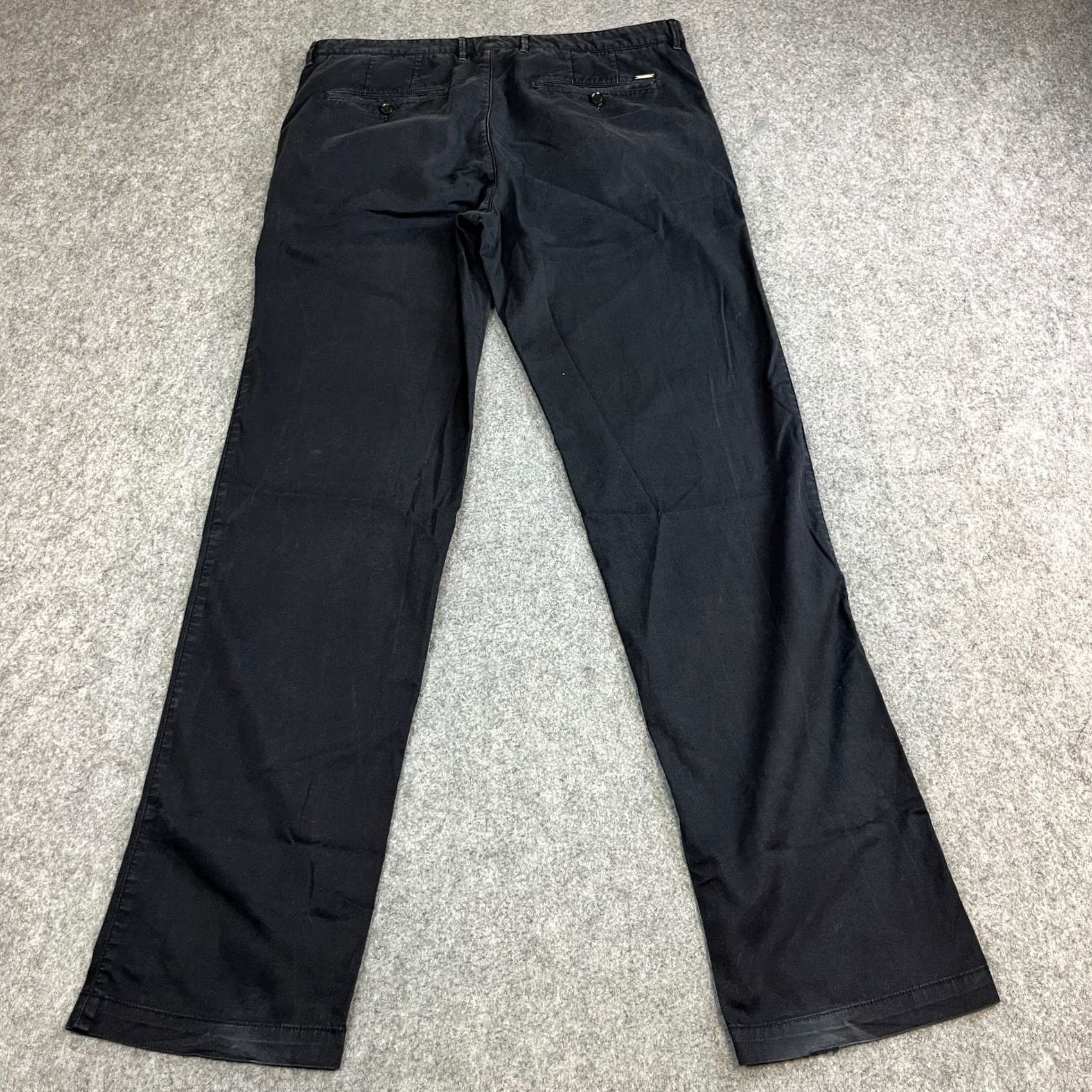 Vintage Hugo Boss Mens Chino Trousers Pants Straight 36 34 Charcoal Grey Stretch Crigan Size US 36 / EU 52 - 2 Thumbnail
