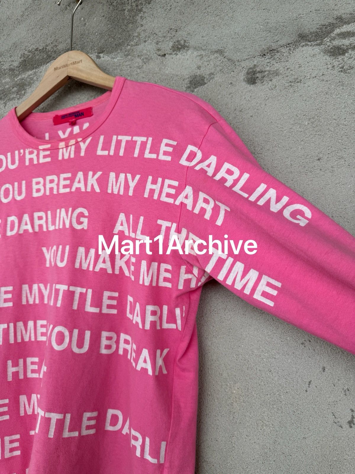 Junya Watanabe Comme Des Garçons 02SS Poem Pink Long Sleeve