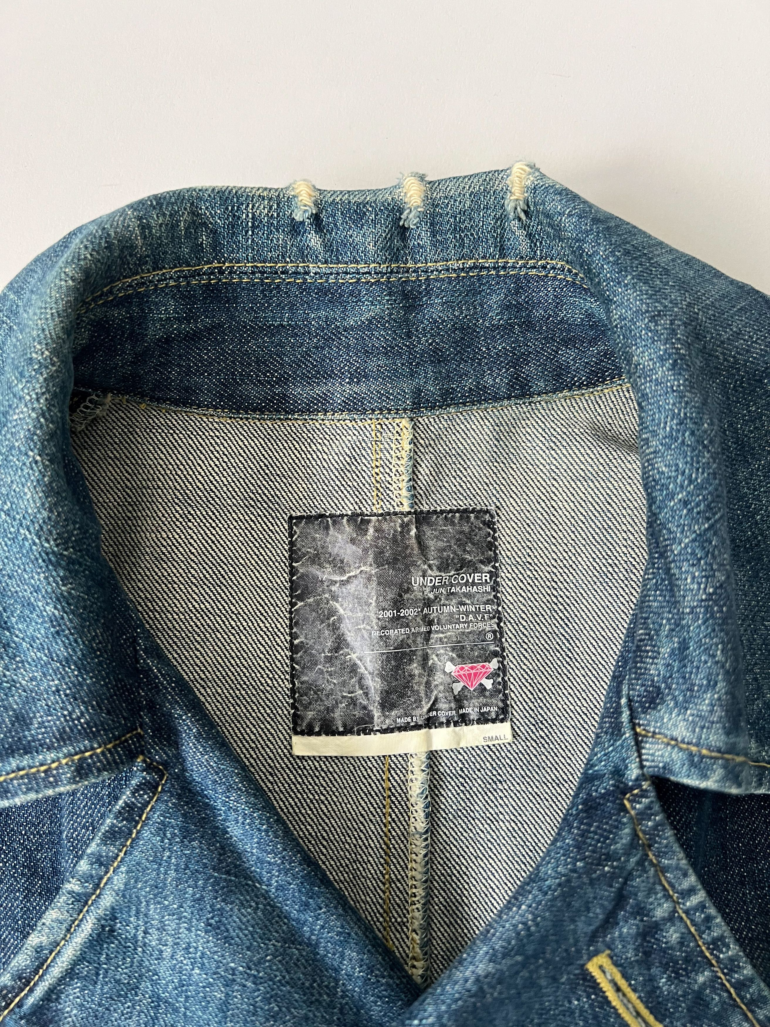Jun Takahashi AW2001 ‘D.A.V.F.’ Denim Peacoat Size US S / EU 44-46 / 1 - 3 Thumbnail