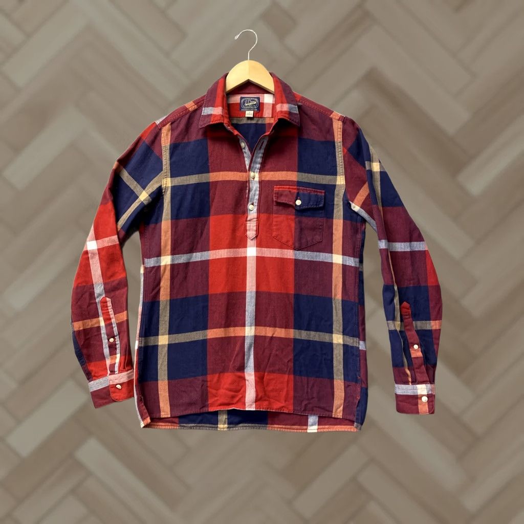 J.Crew J.CREW New York Plaid Shirt Mens S Red Long Sleeve Button-Up Half Button Cotton Shirt Size US S / EU 44-46 / 1 - 1 Thumbnail