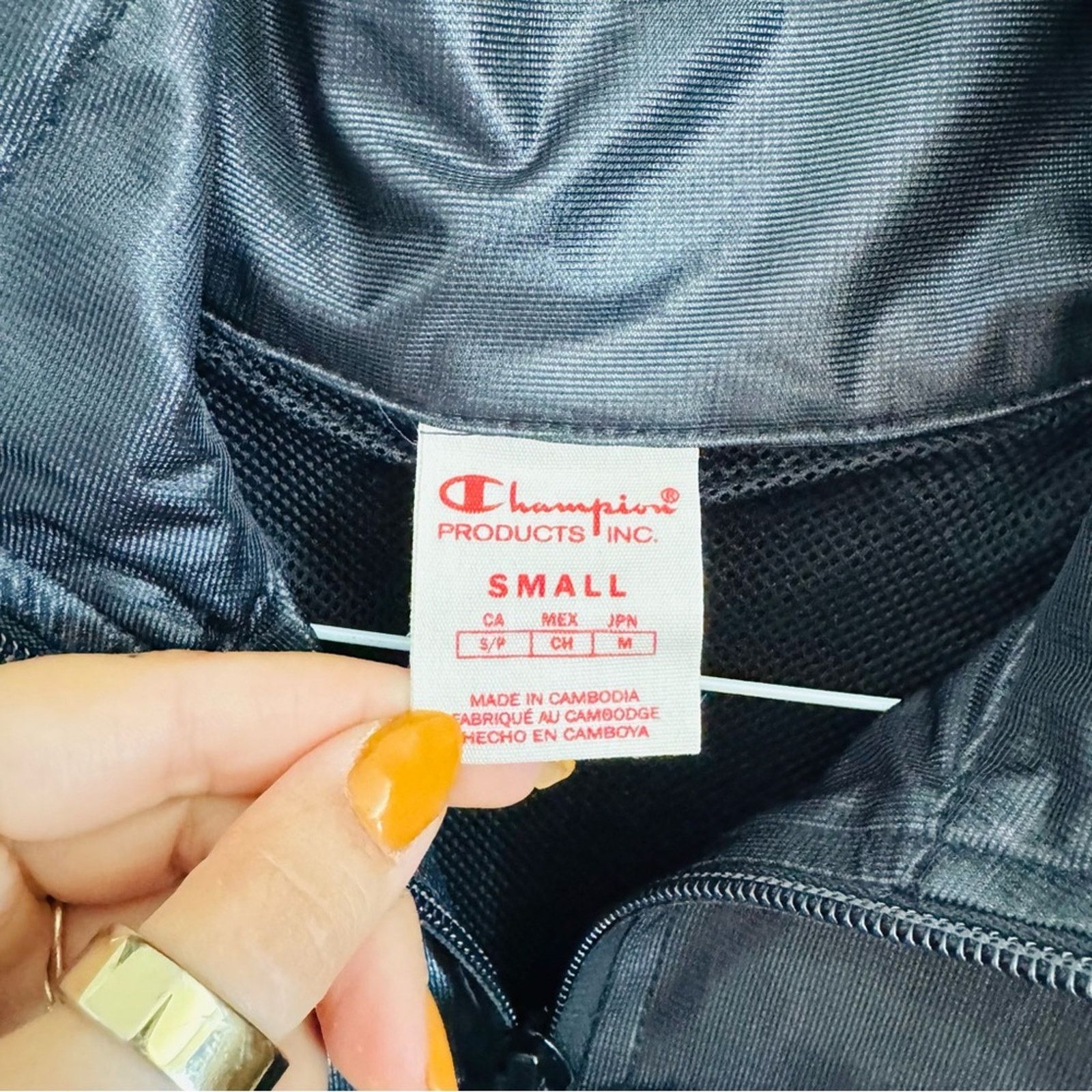 Champion CHAMPION Luxe Eco Black Half Zip Pockets Windbreaker Jacket Size S / US 4 / IT 40 - 3 Thumbnail