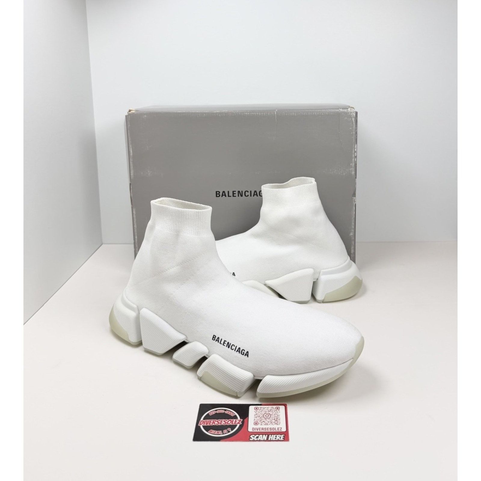 Balenciaga Size 47EU/14US - Balenciaga Speed 2.0 Triple White NEW Size US 14 / EU 47 - 1 Thumbnail