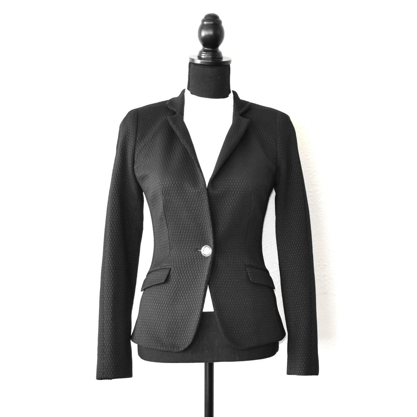 Ted Baker NWT TED BAKER Pique Square Single Button Blazer Sz 0/2 $425 Size XS / US 0-2 / IT 36-38 - 1 Thumbnail