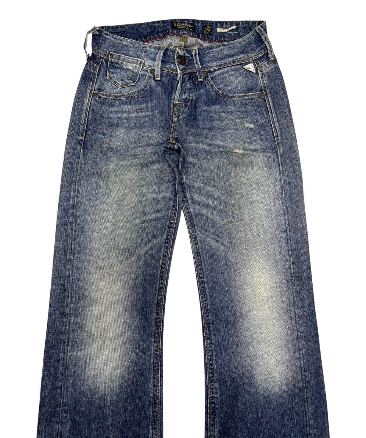 If Six Was Nine Replay R81 Wide Leg Flare Jeans Distressed Denim Size US 30 / EU 46 - 7 Thumbnail