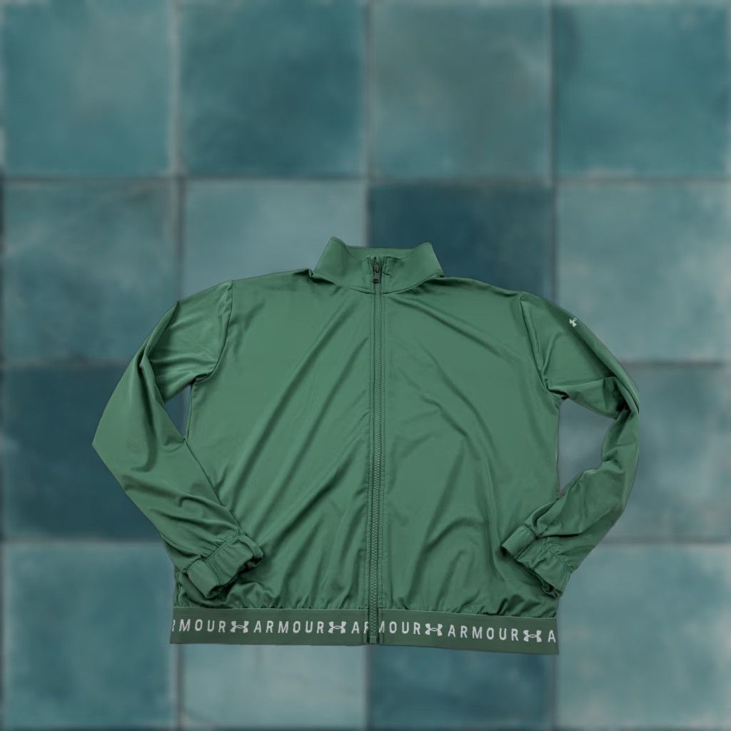 Under Armour Under Armour Track Jacket Womens Medium Green Full Zip Logo HeatGear Size M / US 6-8 / IT 42-44 - 1 Thumbnail