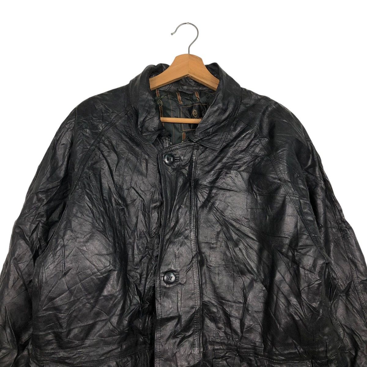 Japanese Brand 🔥VINTAGE GENUINE LEATHER JACKET GIANNI VALENTINO BLANKET Size US L / EU 52-54 / 3 - 5 Thumbnail