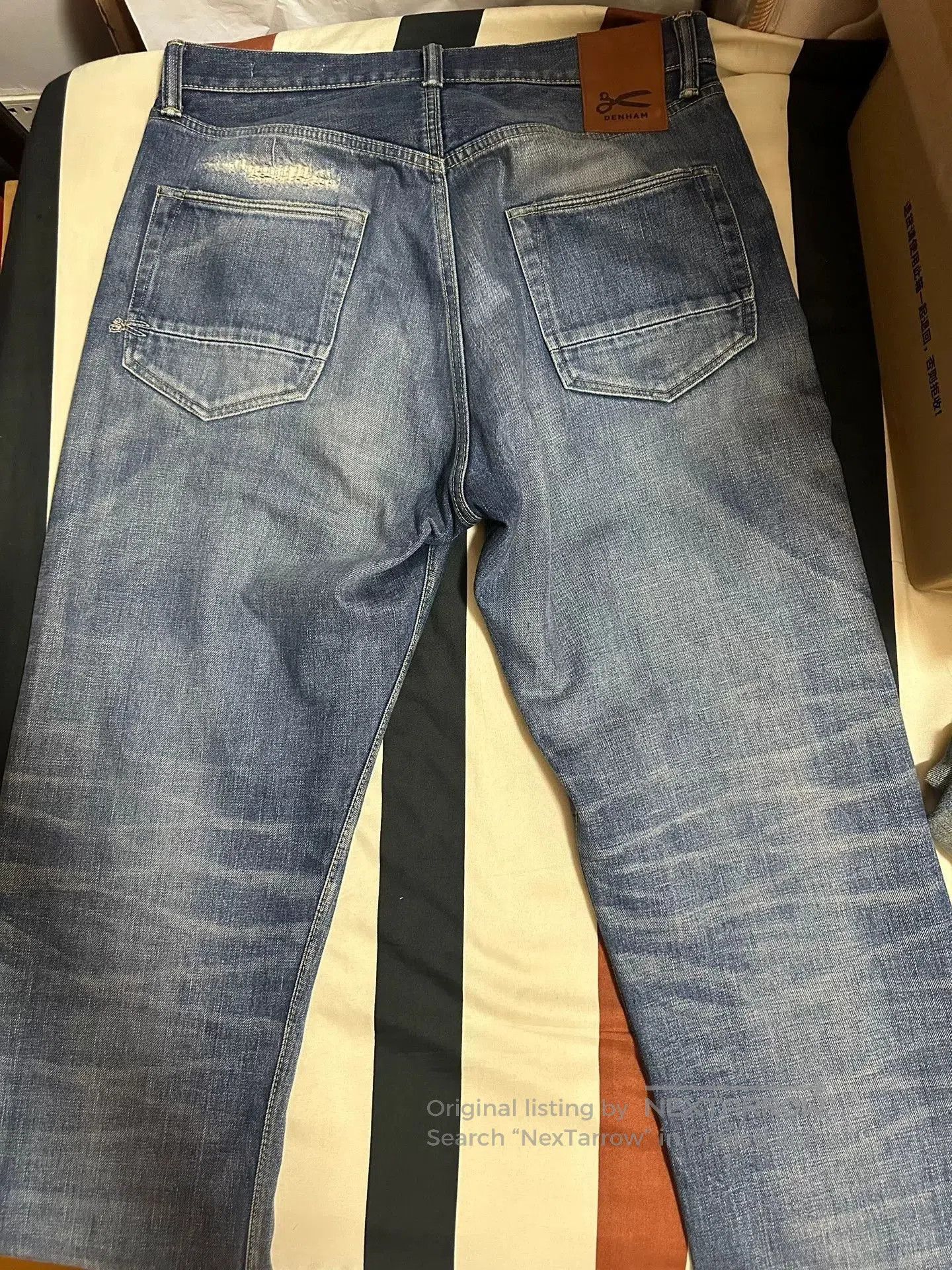 DENHAM Denham Eastwider Forward Distressed Relaxed Straight Jeans. Size US 33 - 2 Thumbnail