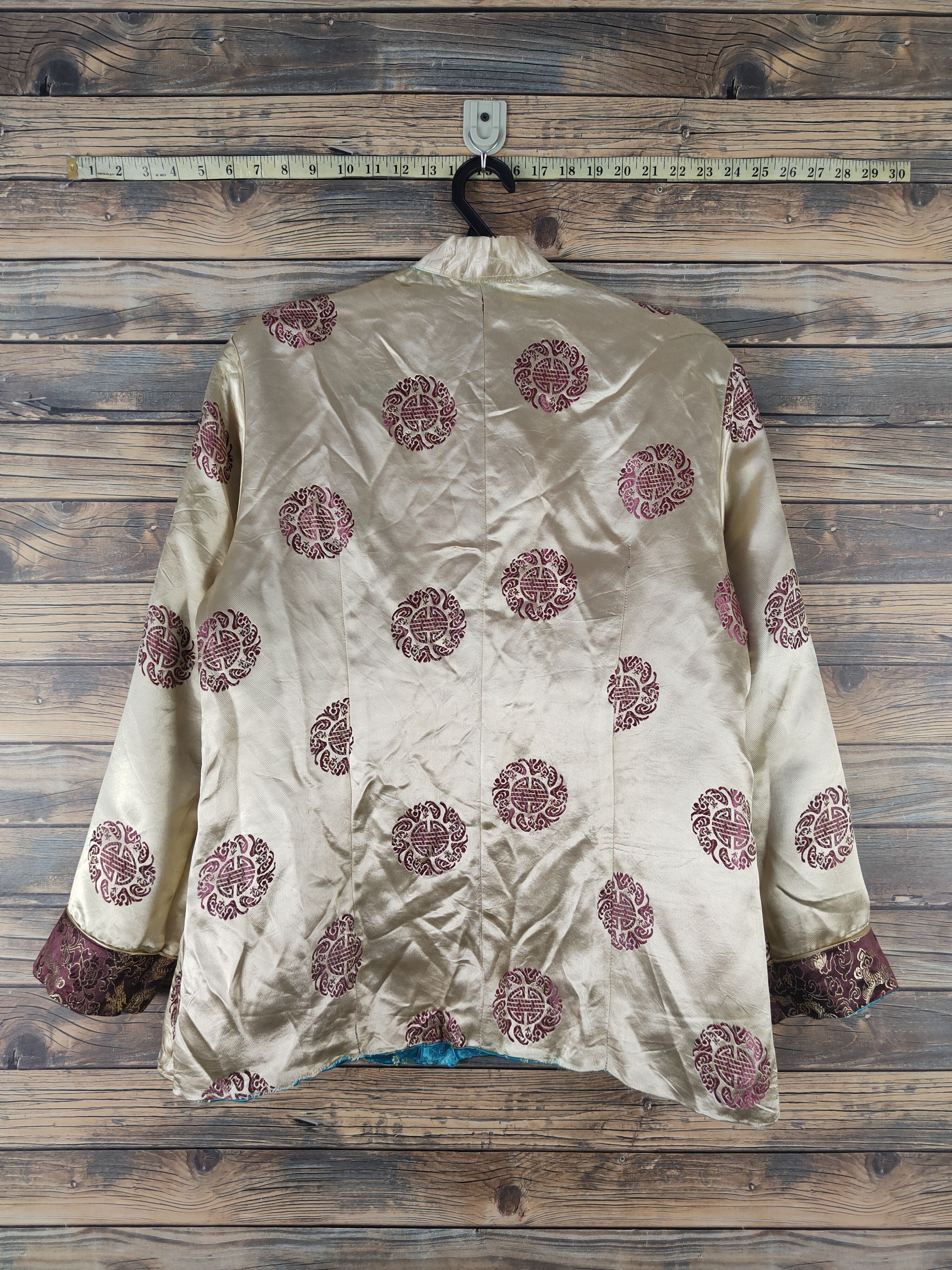 Japanese Brand × Vintage DL Japan reversible Turquoise Beige Cheongsam #2691 Size US M / EU 48-50 / 2 - 11 Thumbnail