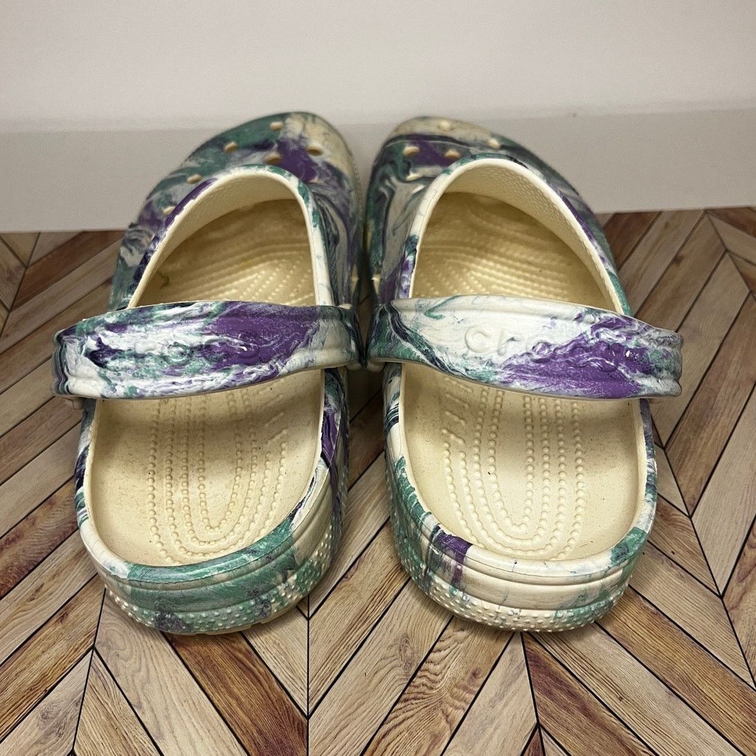 Crocs Crocs Classic Tie Dye Clog Shoes White/Orchid Unisex W9/M7 Size US 9 / IT 39 - 4 Thumbnail