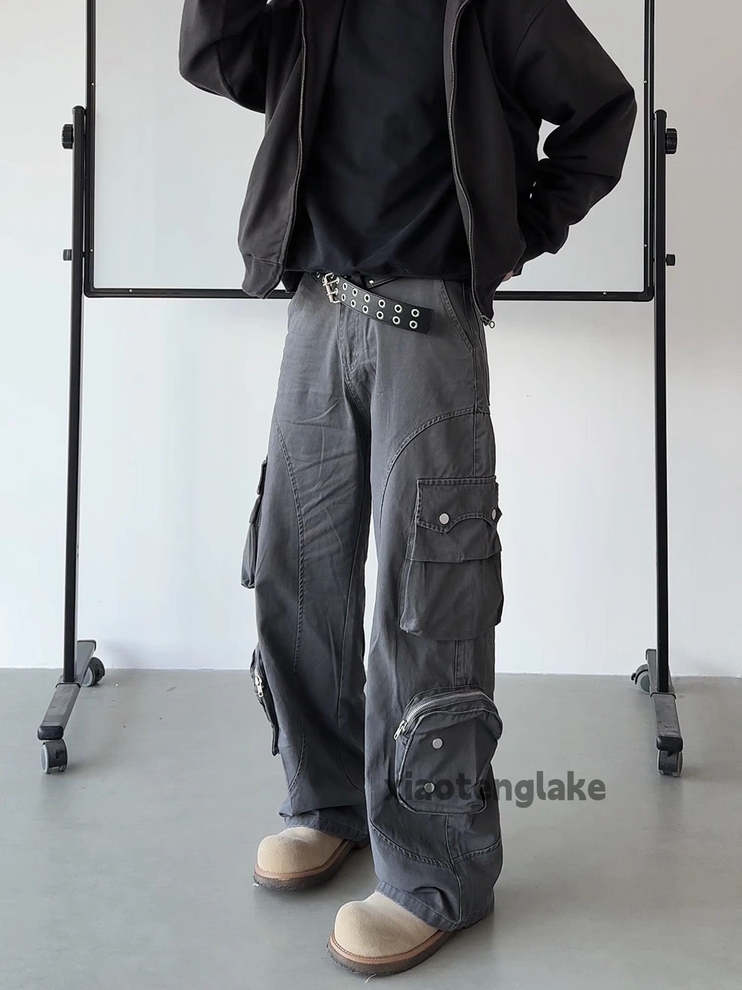Designer × Japanese Brand × Vintage washed faded punk grunge loose baggy hiphop cargo pants Size US 32 / EU 48 - 1 Thumbnail