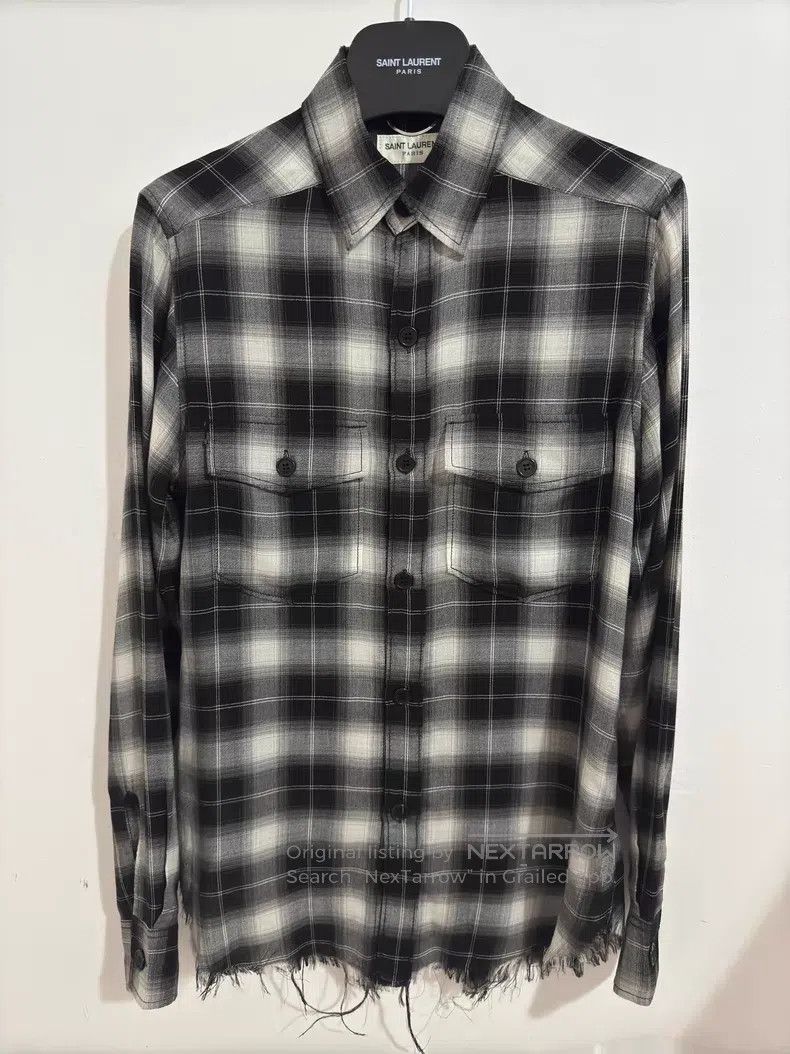 Saint Laurent Paris Saint Laurent Paris Point Collar Black and White and Grey Size US XS / EU 42 / 0 - 1 Thumbnail