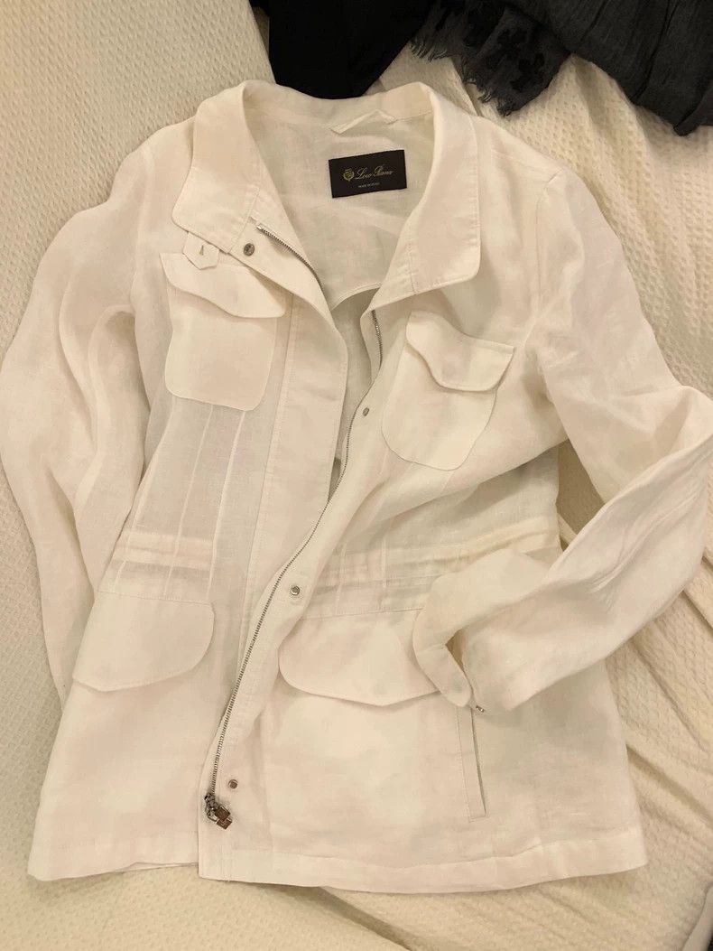 Loro Piana LORO PIANA White linen Traveller coat Size XS / US 0-2 / IT 36-38 - 1 Thumbnail