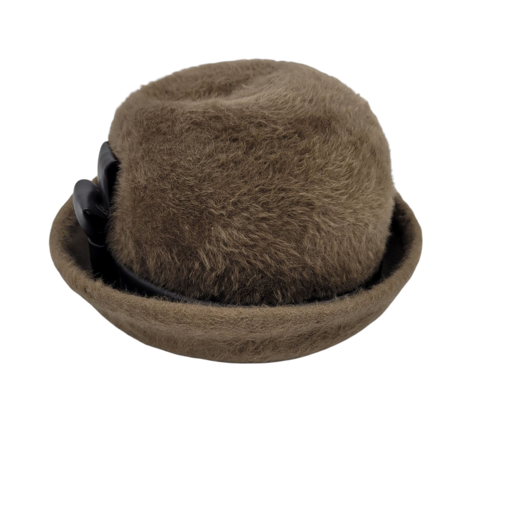 Vintage 60's Mr. John Sophisticate Mystere Brown Fuzzy Cloche Hat Fa Size ONE SIZE - 4 Thumbnail